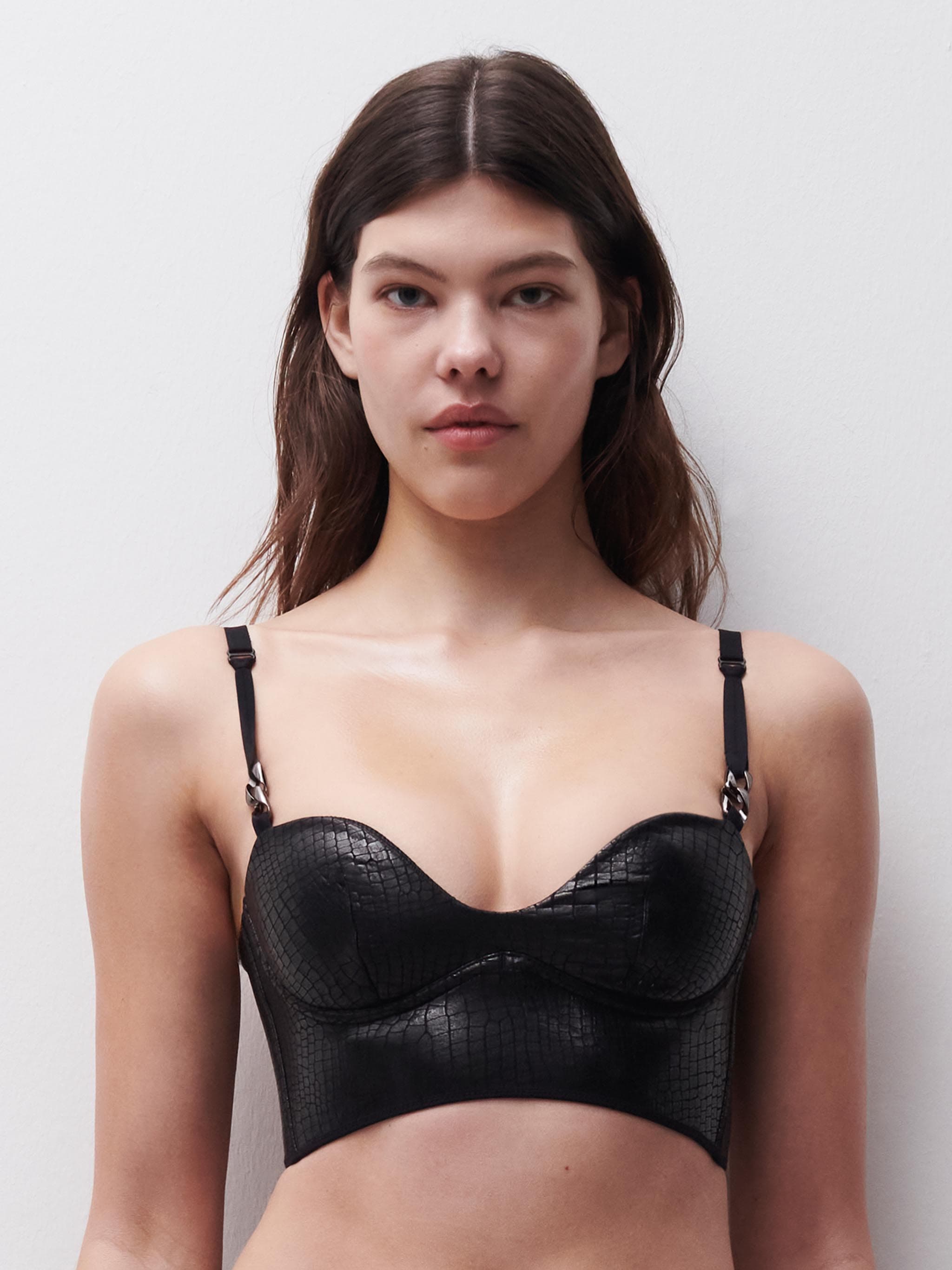 Bustier - Black Croco