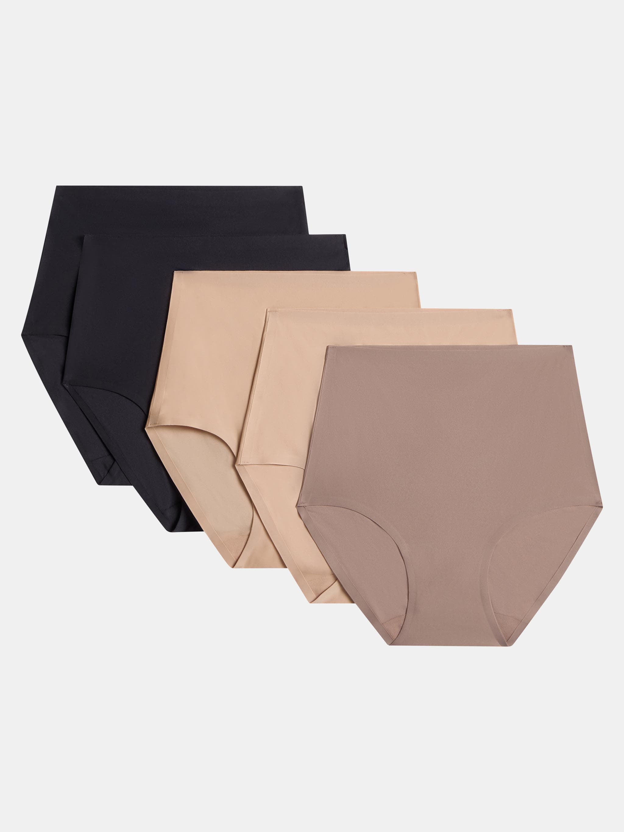 Taillenslip 5er Pack - Schwarz / Nude / Cappucino