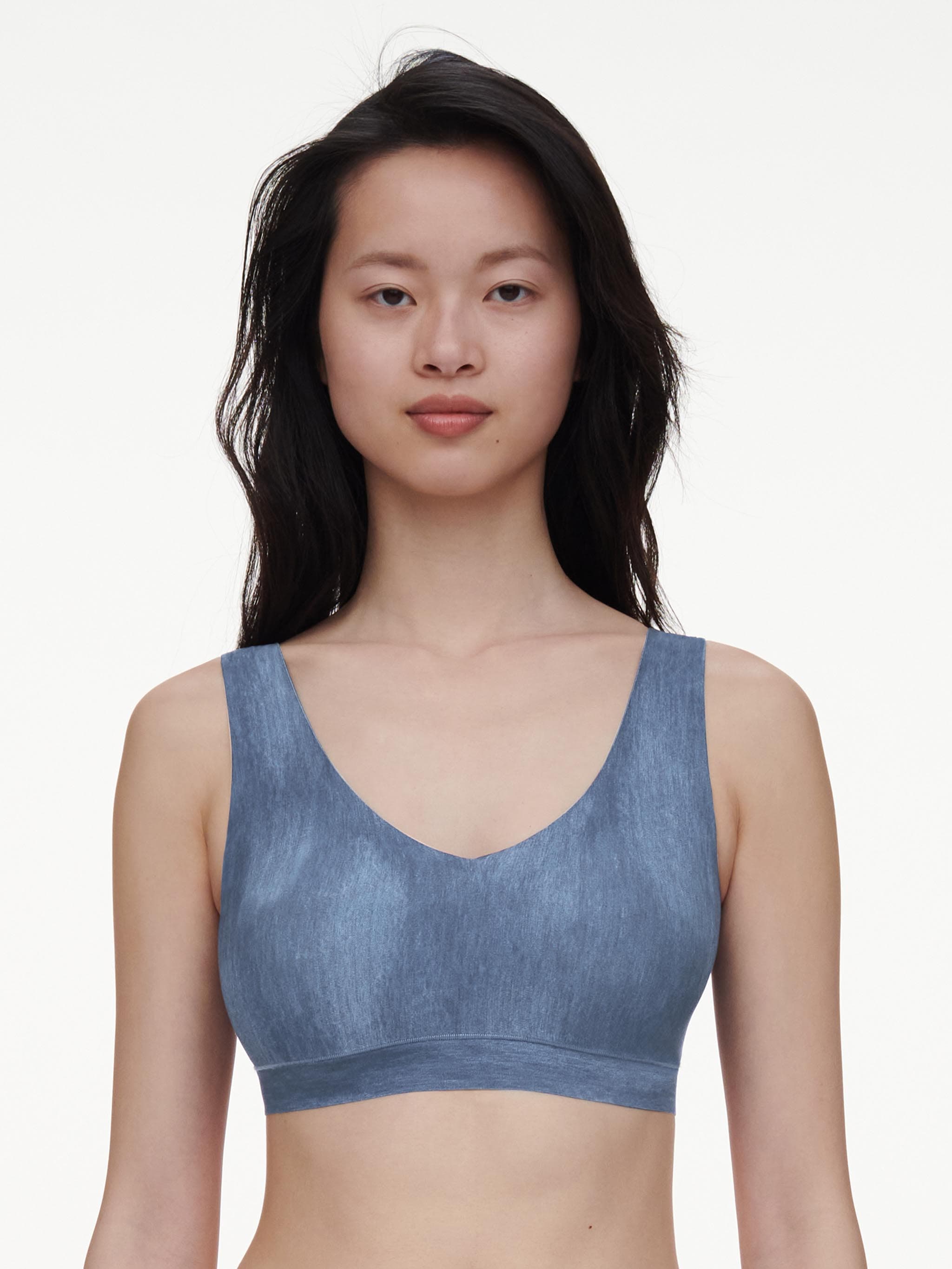 Bustier - Blue Denim Print