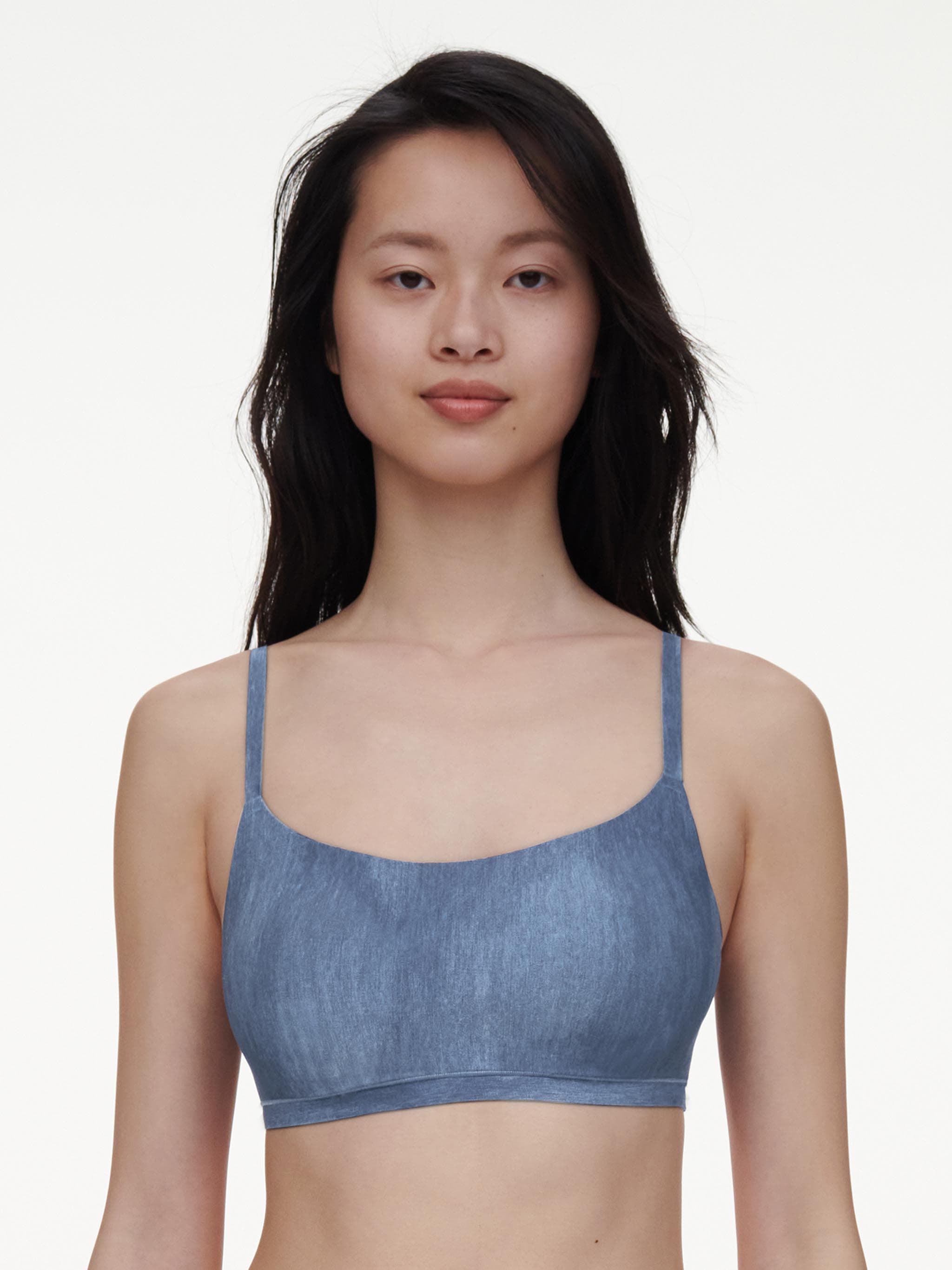 Bustier - Blue Denim Print