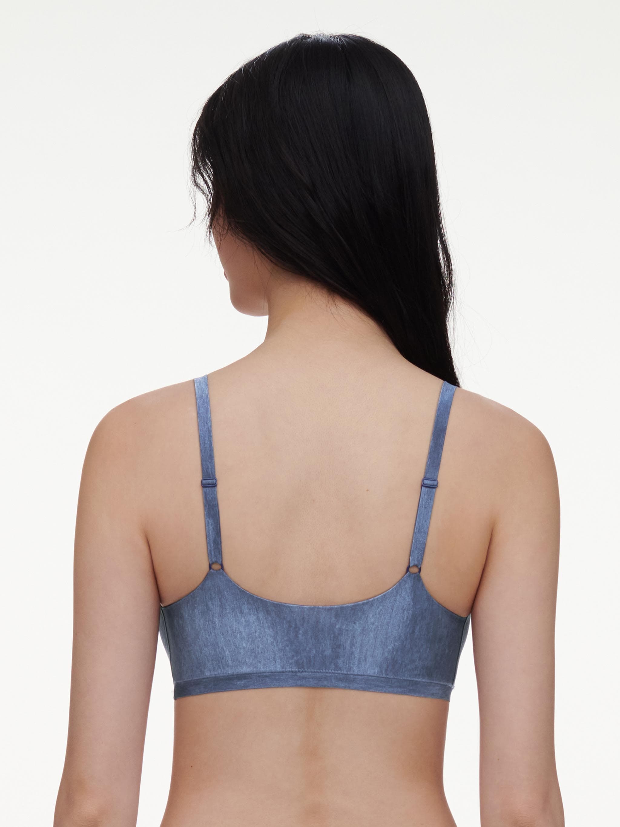 Bustier - Blue Denim Print