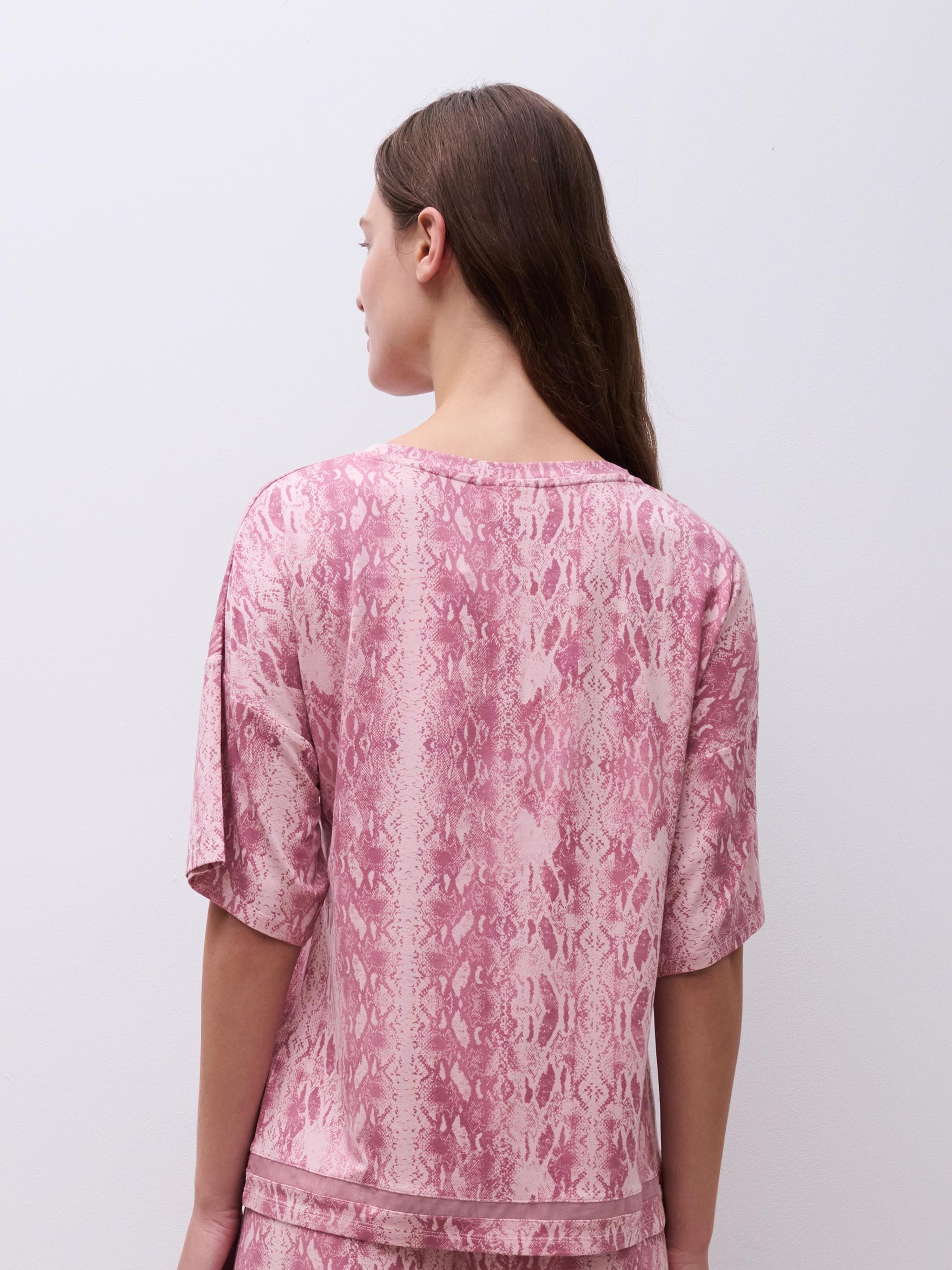 T-Shirt - Antique pink snake