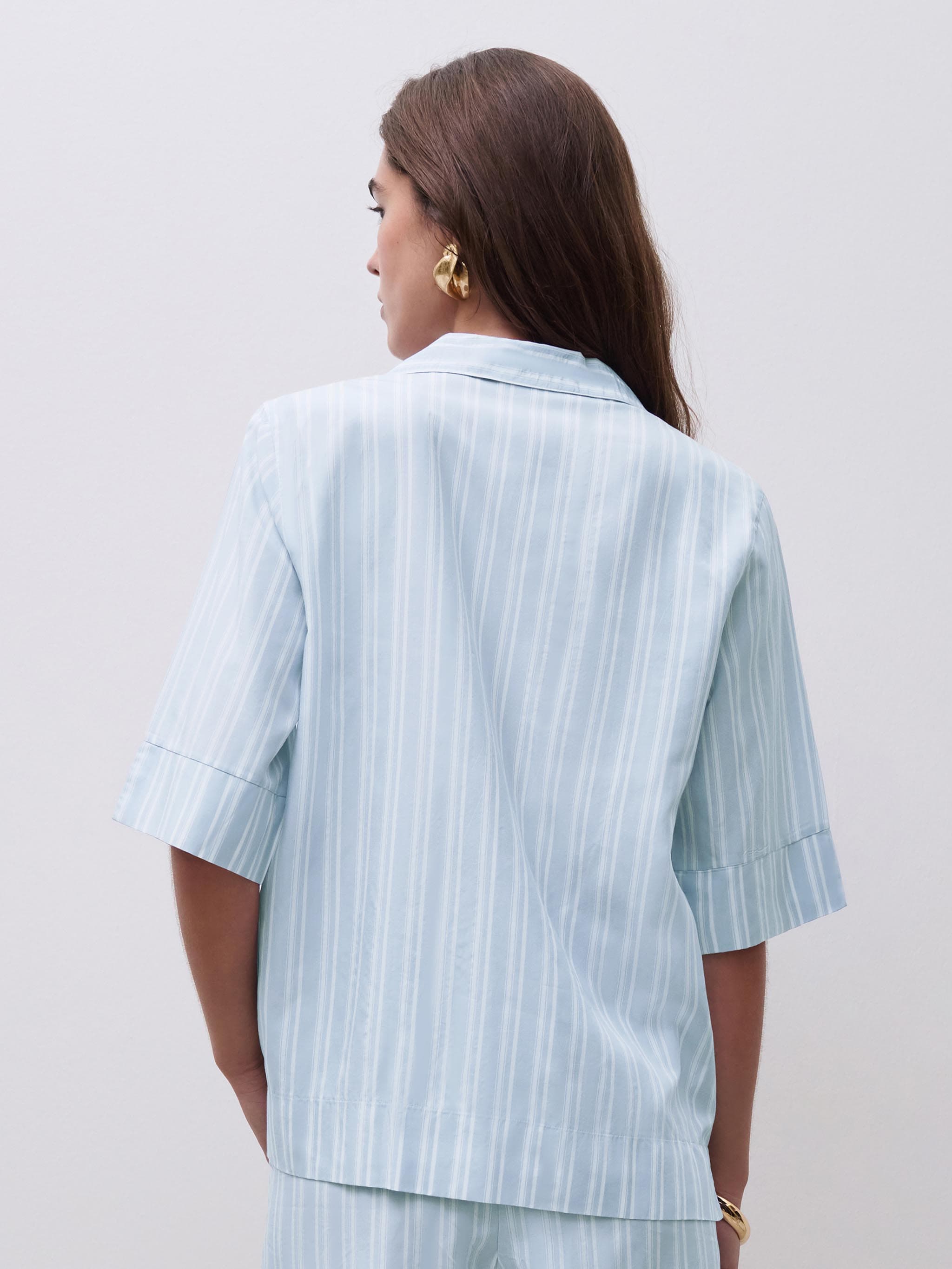 T-Shirt - Jacquard Blau