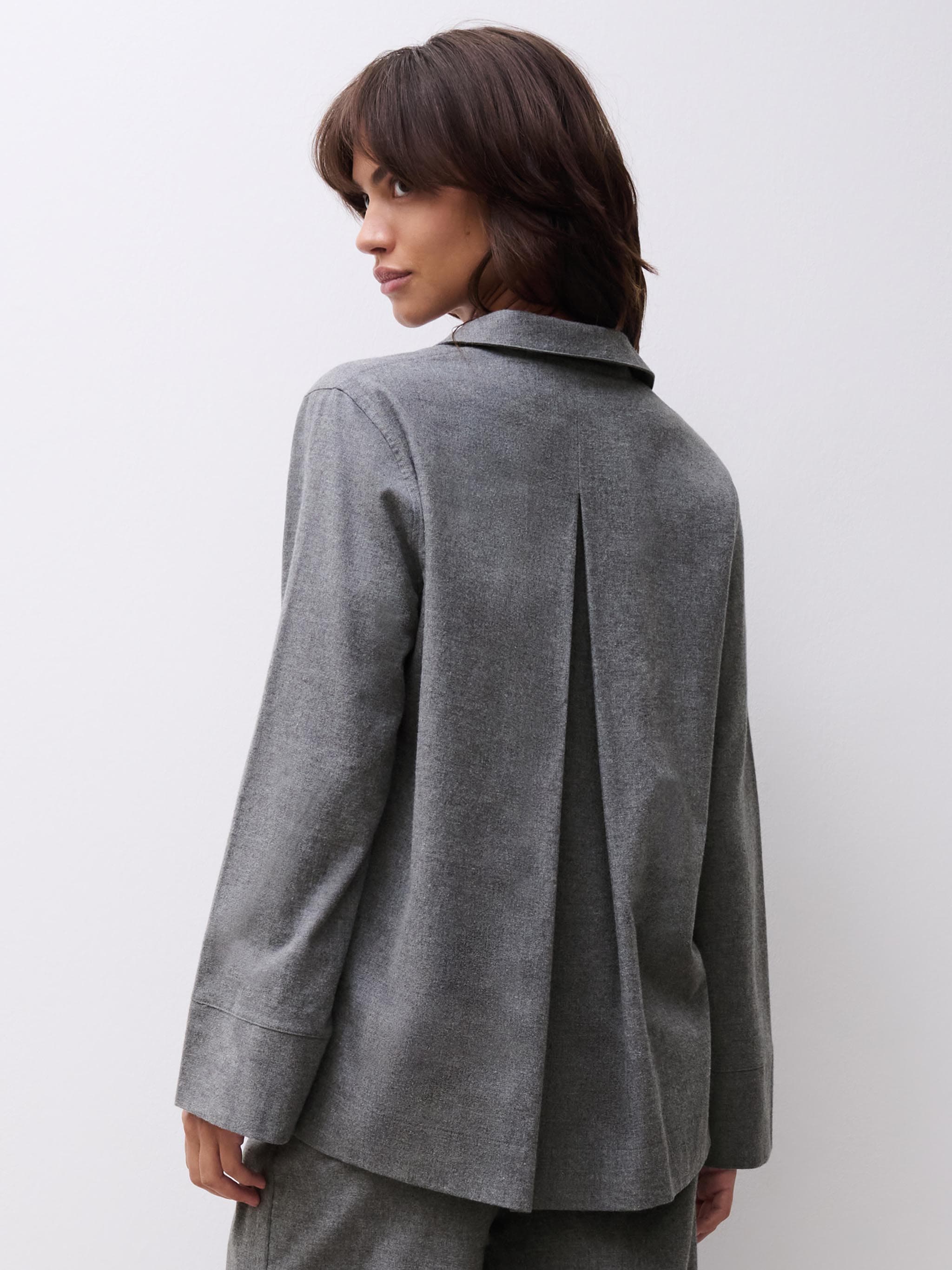 Langarmshirt - Mottled Anthracite