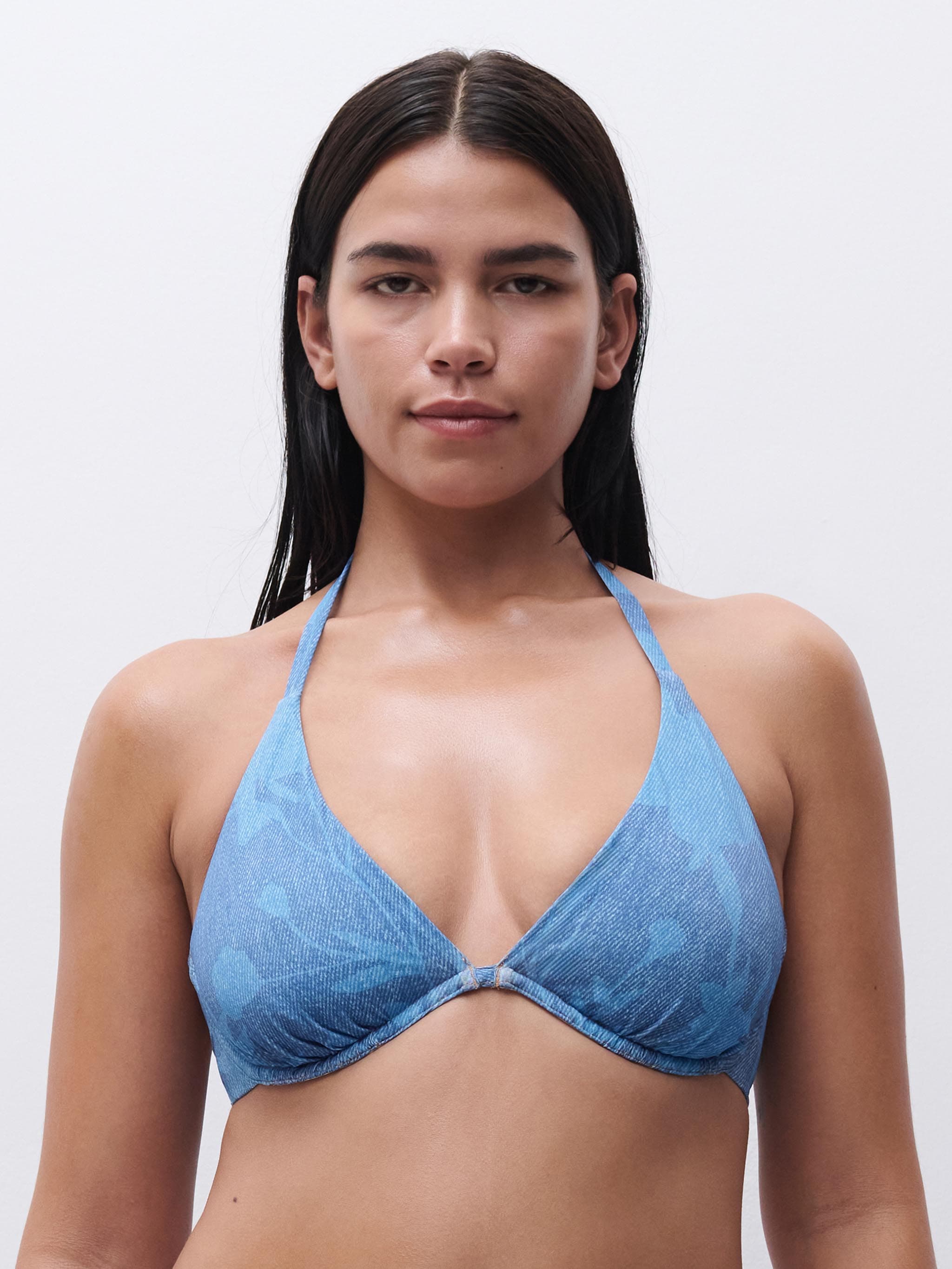 Bikini Bügel BH - Denim Print