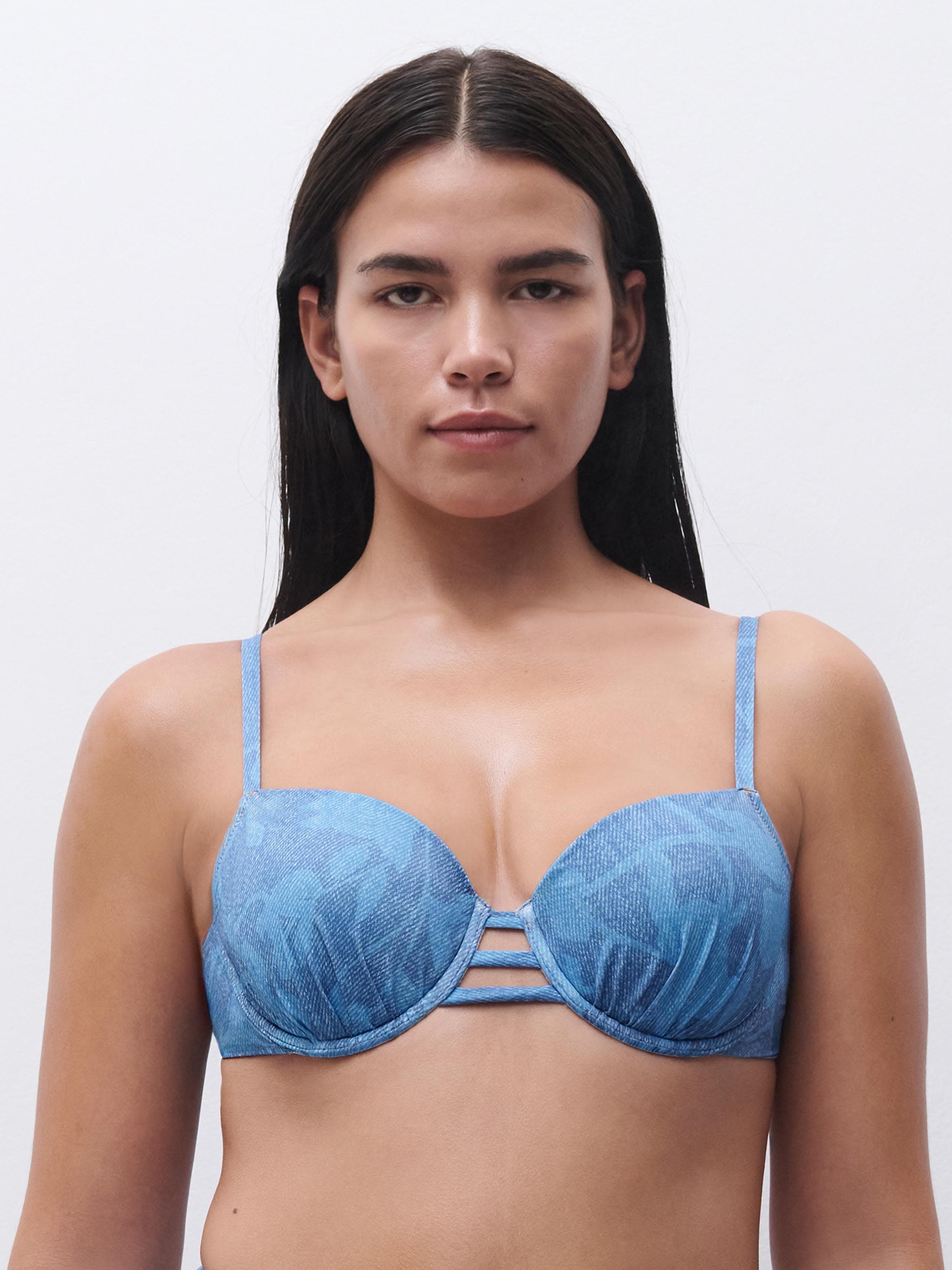 Bikini T-Shirt BH - Denim Print