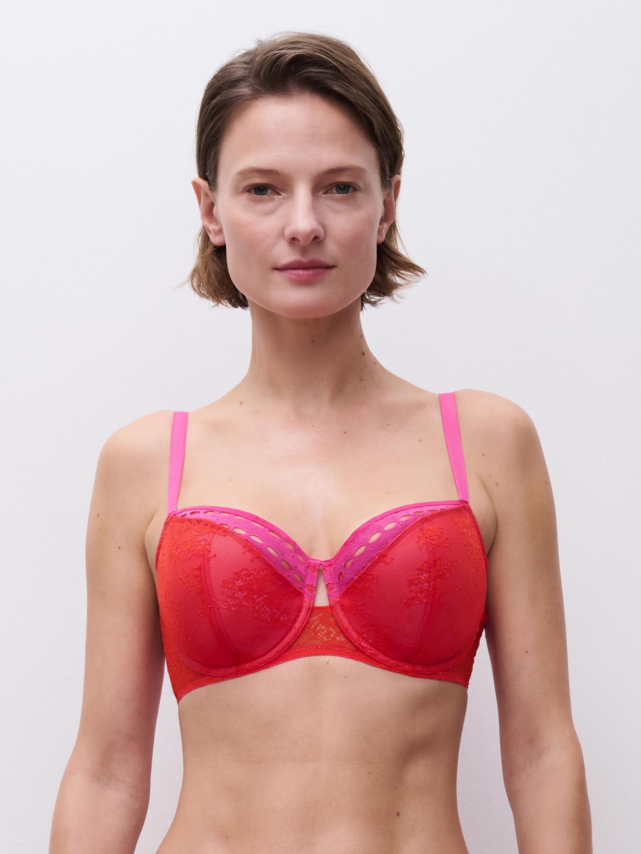 Balconette BH - Flammenrot / Fuchsia Lila