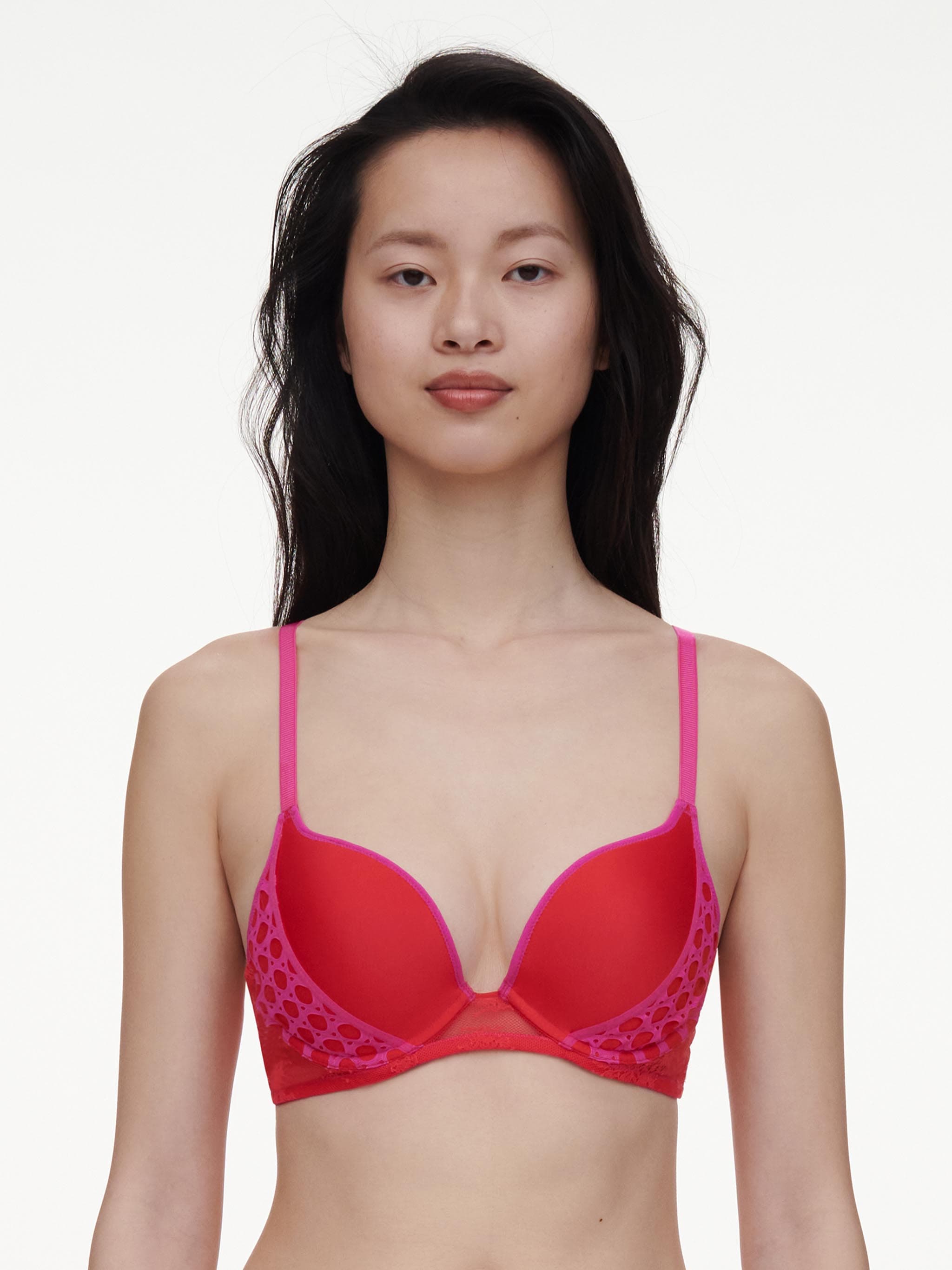 Push-Up BH - Flammenrot / Fuchsia Lila