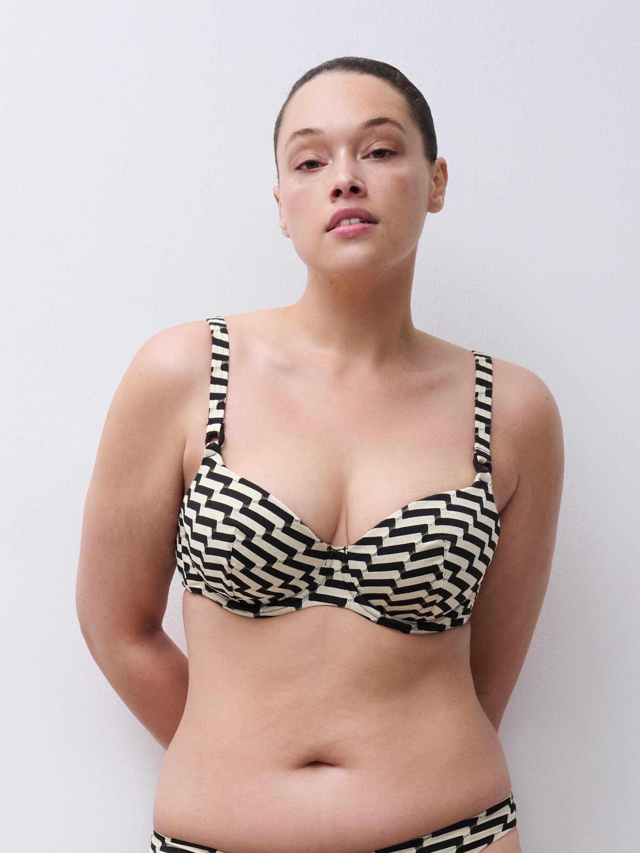 Bikini T-Shirt BH - Gold Schwarz