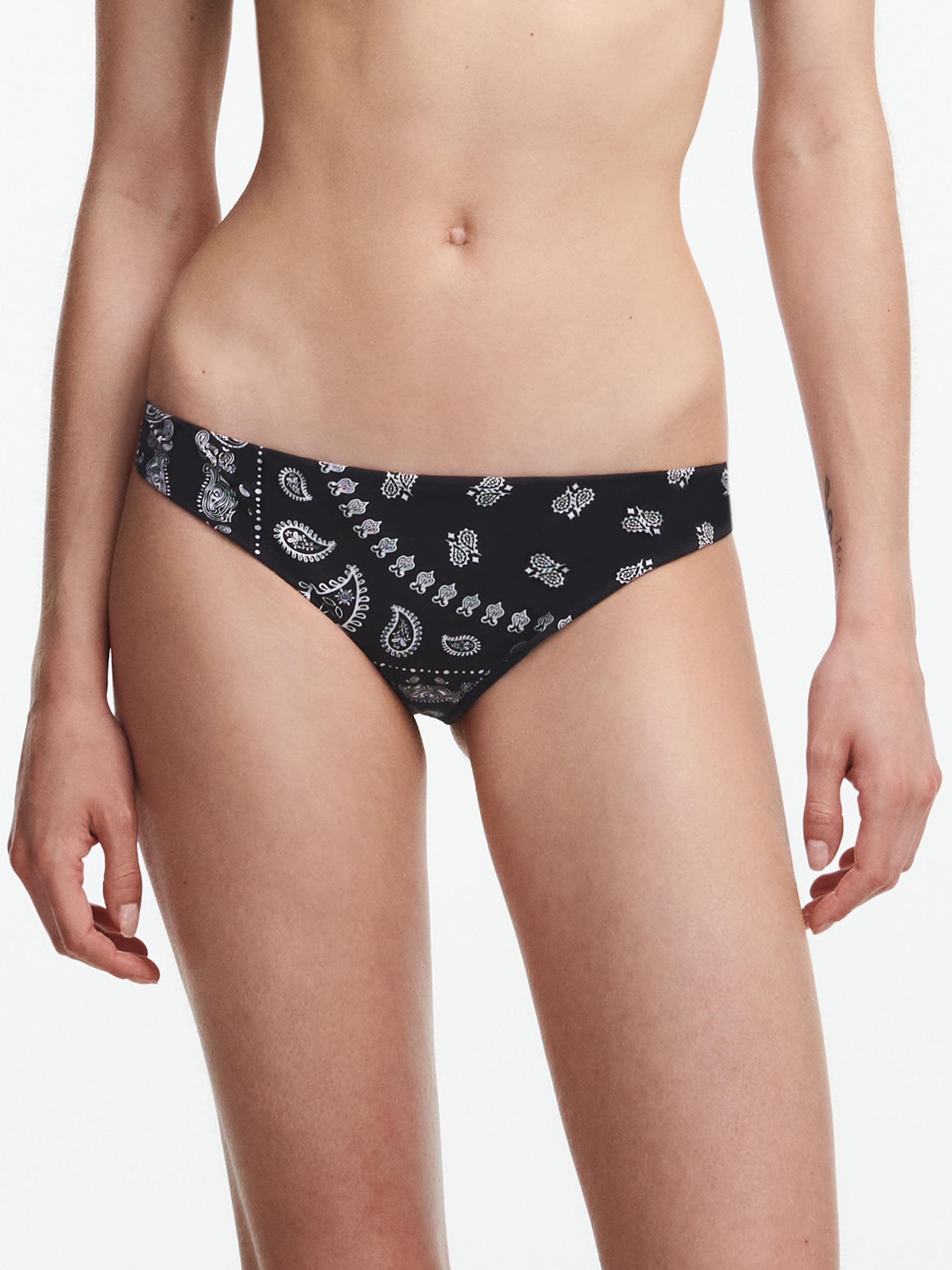 Bikini Slip - Schwarz Bandana