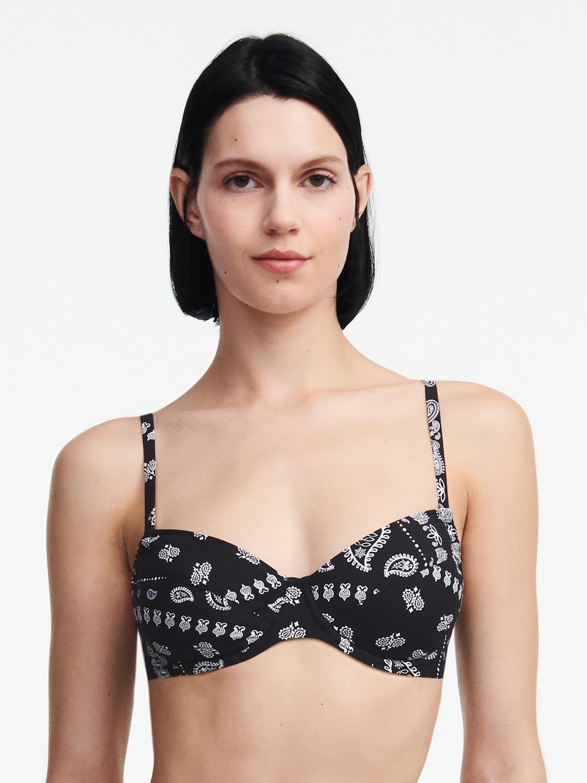 Bikini Bügel BH - Schwarz Bandana
