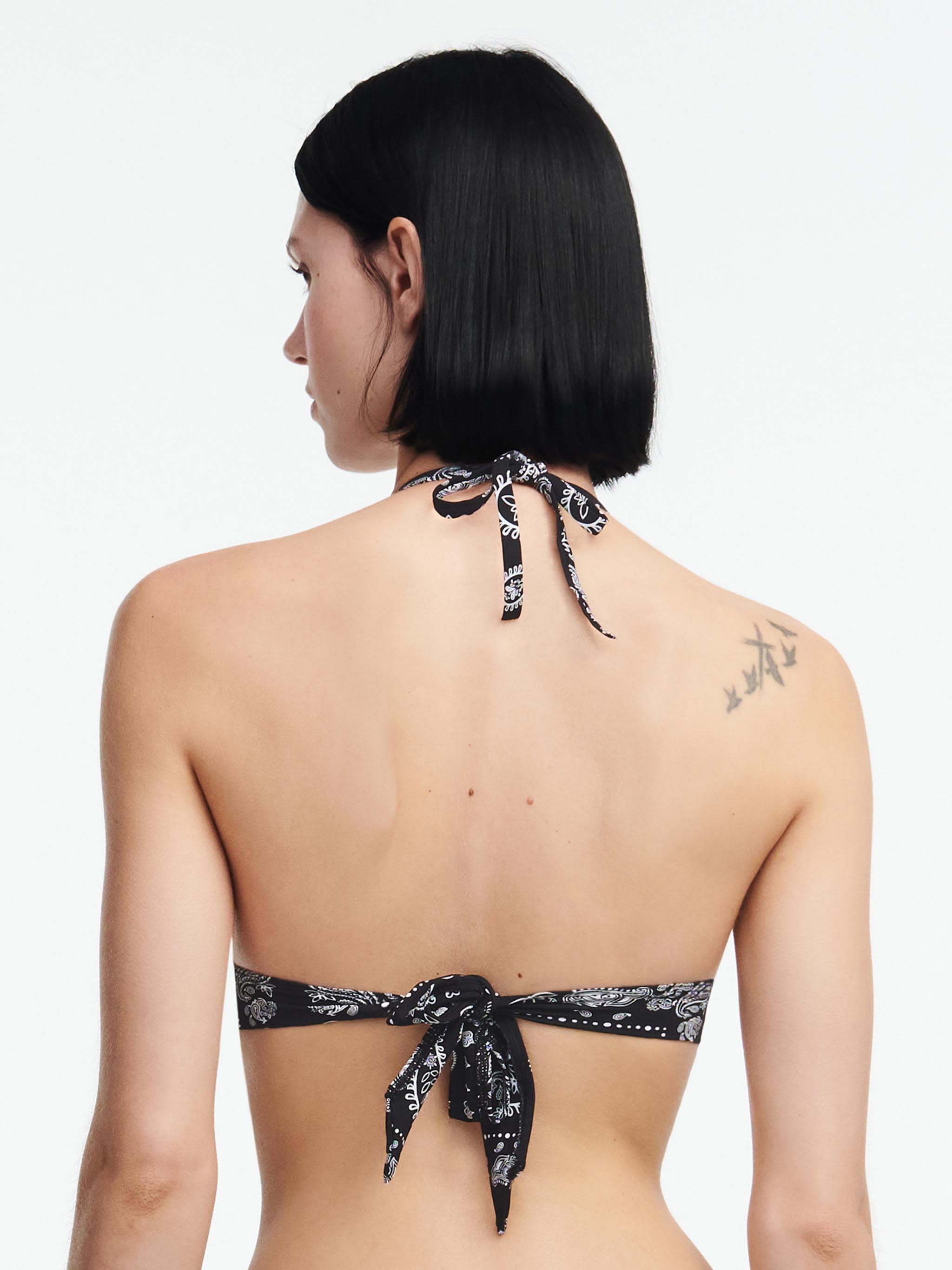Triangel Bikini BH - Schwarz Bandana