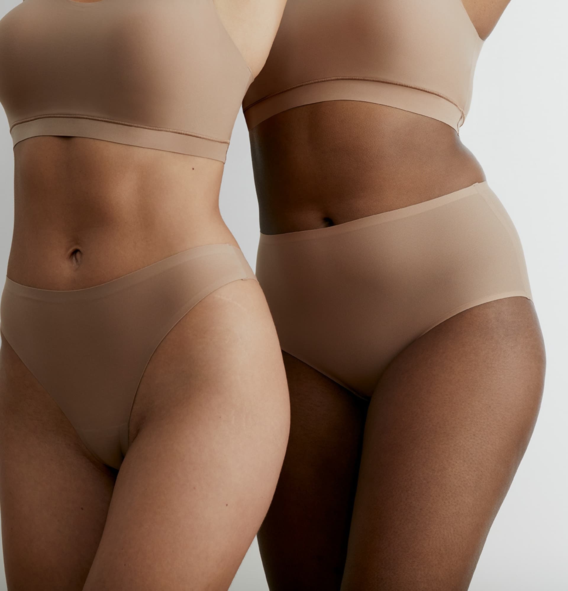 People wearing seamless nude colored underwear