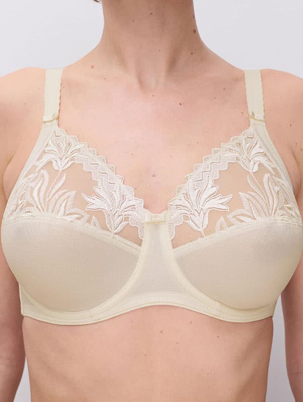 Frau im hellen Amazone BH