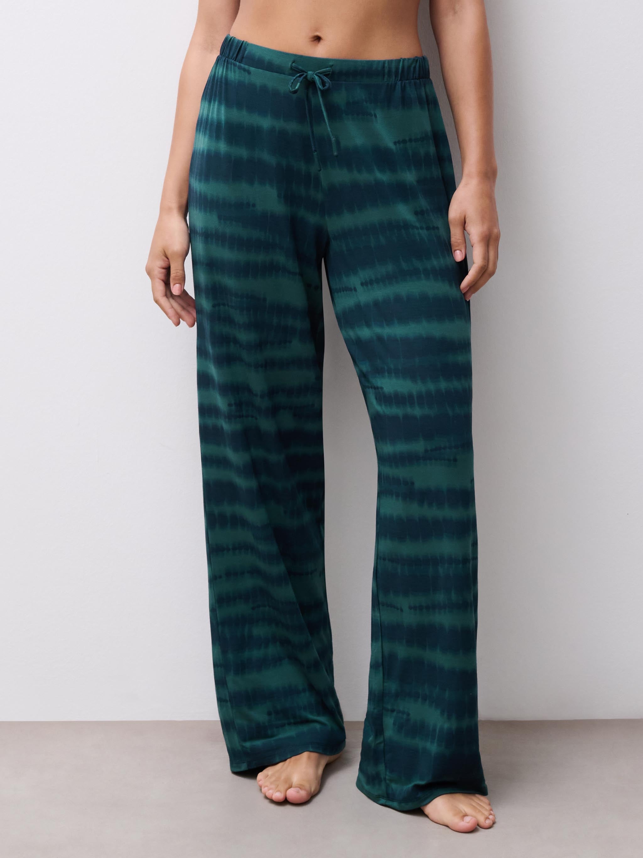 Lange Hose - Grün Shibori Print