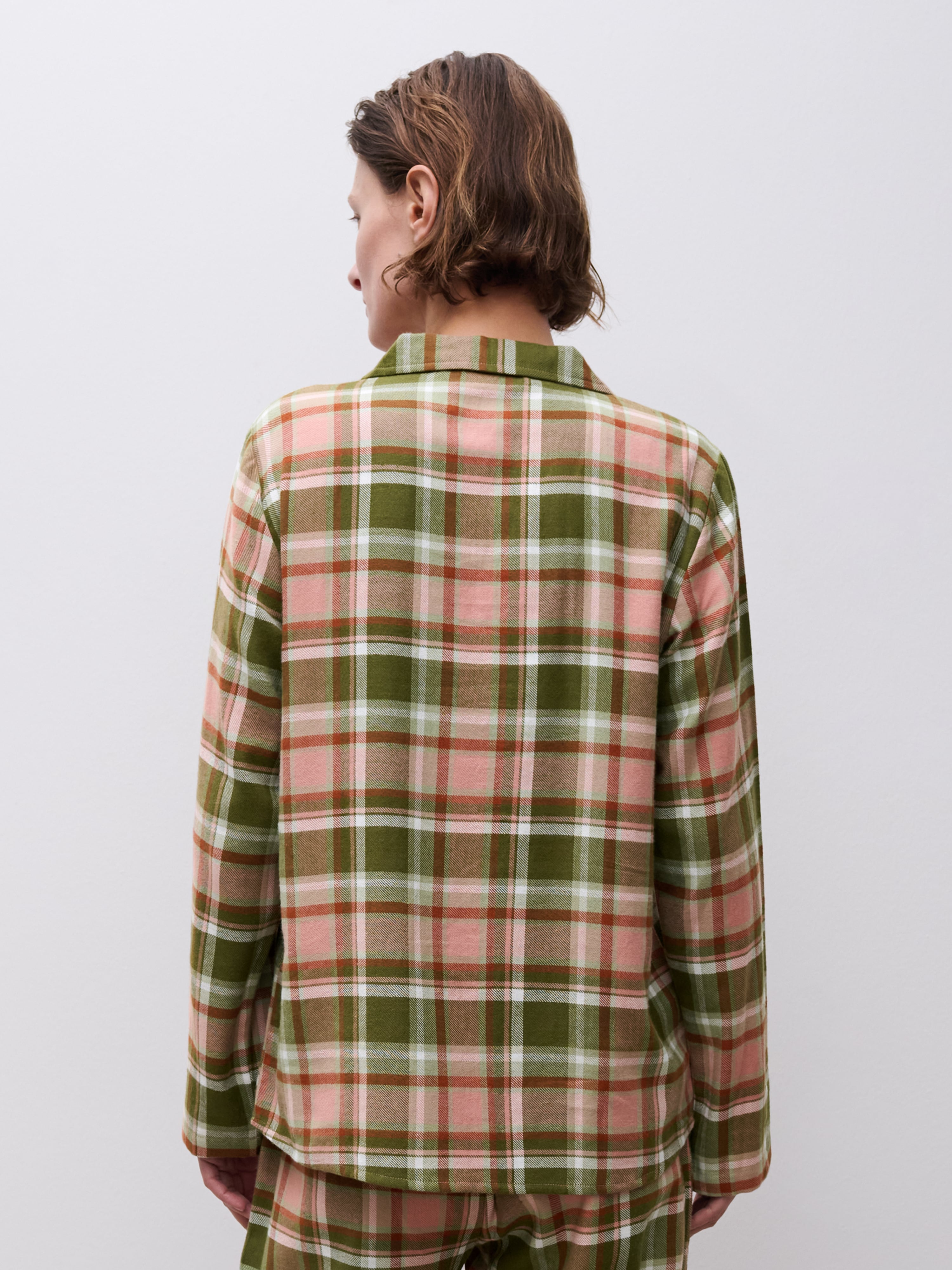 Langarmshirt - Grün Blush Checks