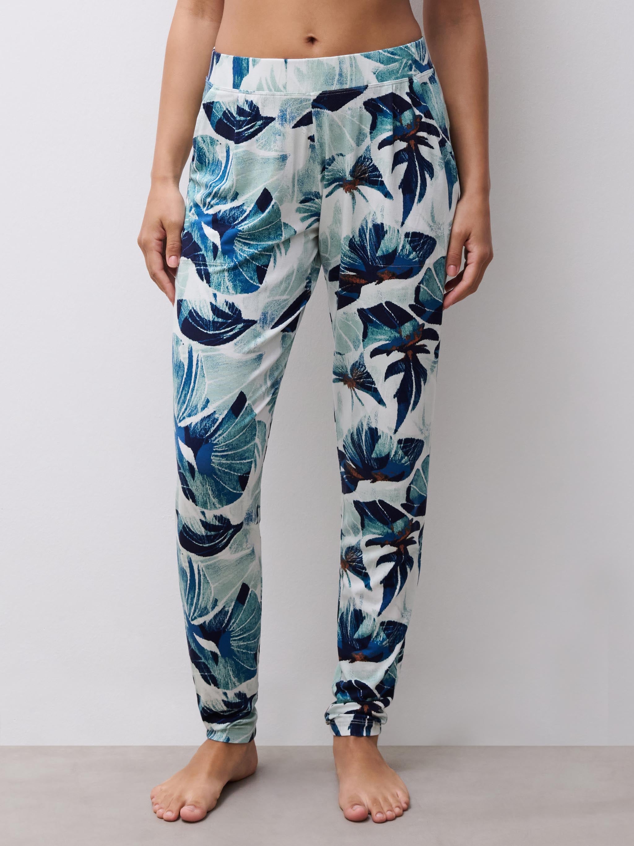Lange Hose - Blau Shade Flowers