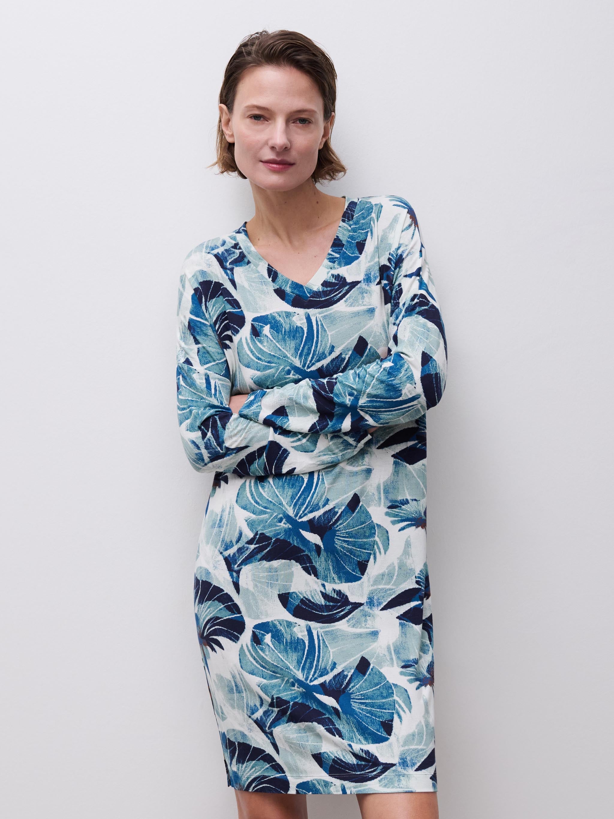 Big Shirt - Blau Shade Flowers