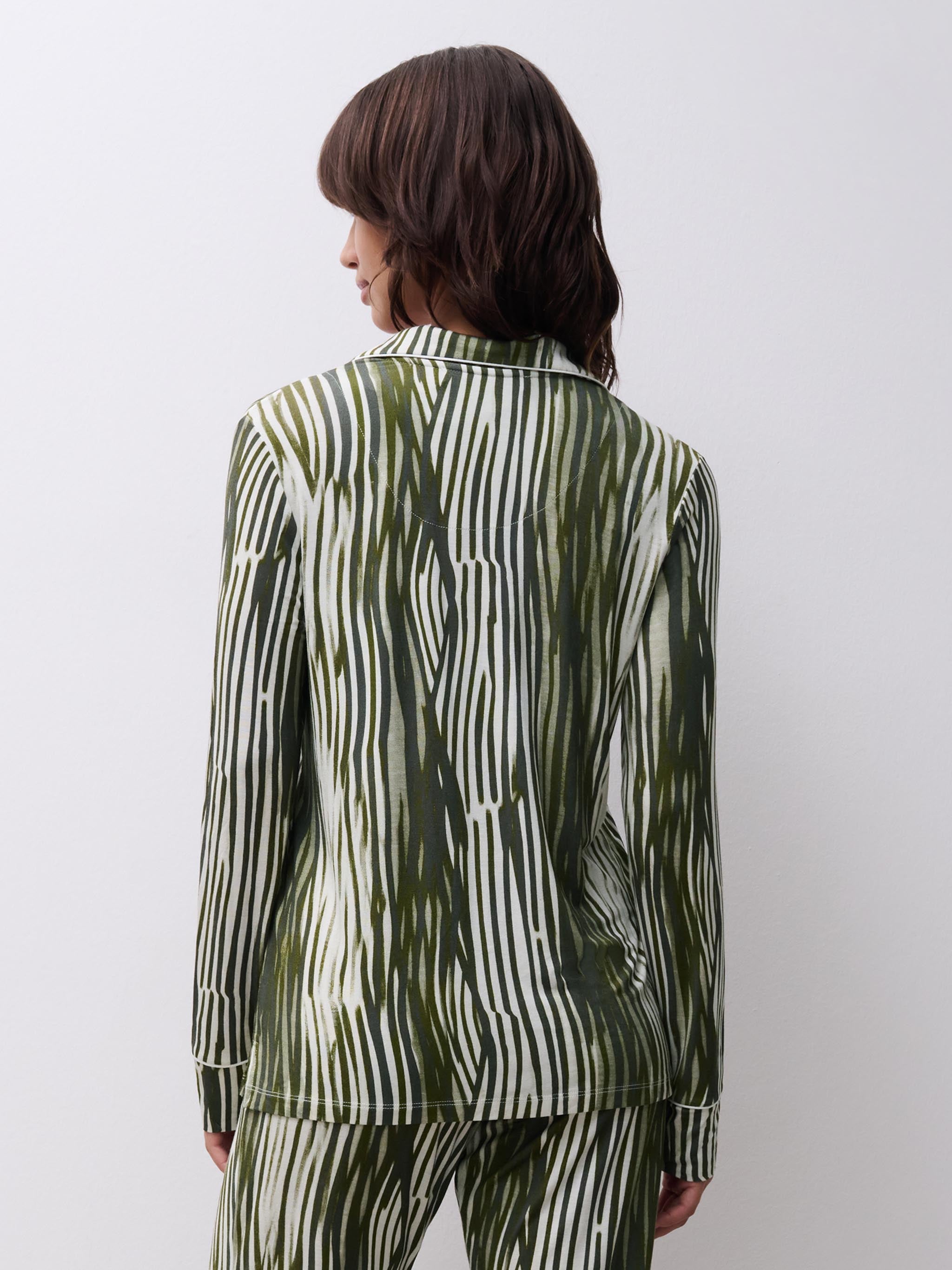 Langarmshirt - Grüne Linien