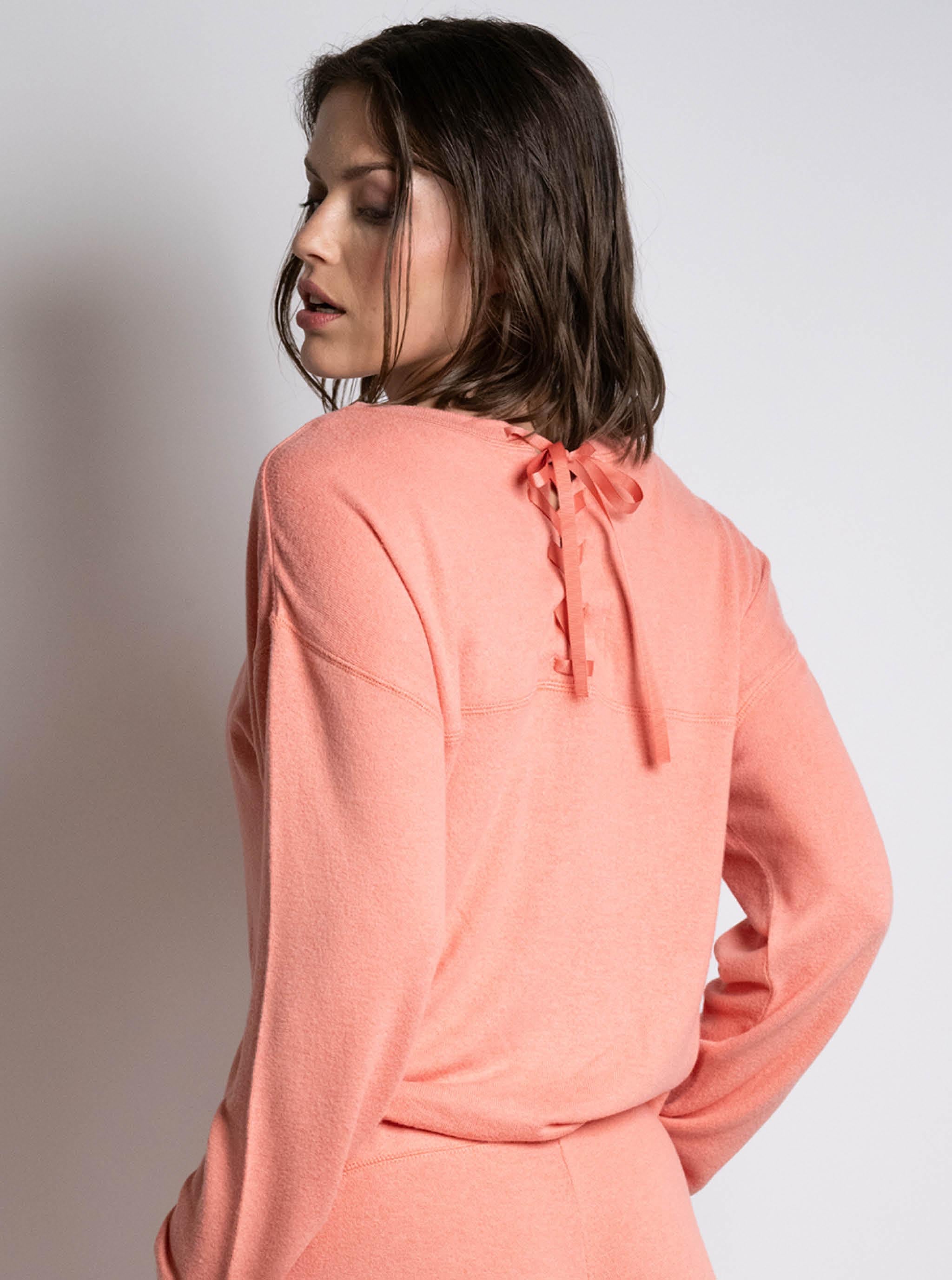 Langarm T-Shirt - Pfirsich