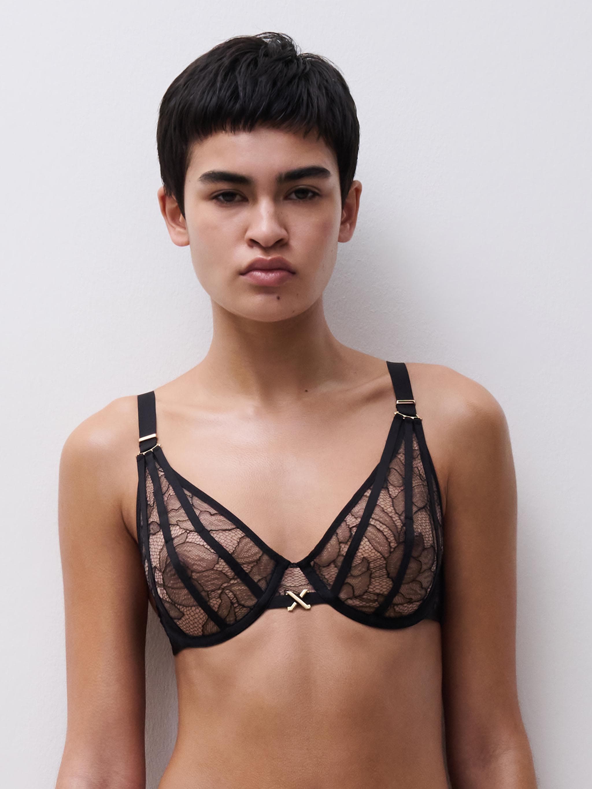 Soutien-gorge plongeant - Noir