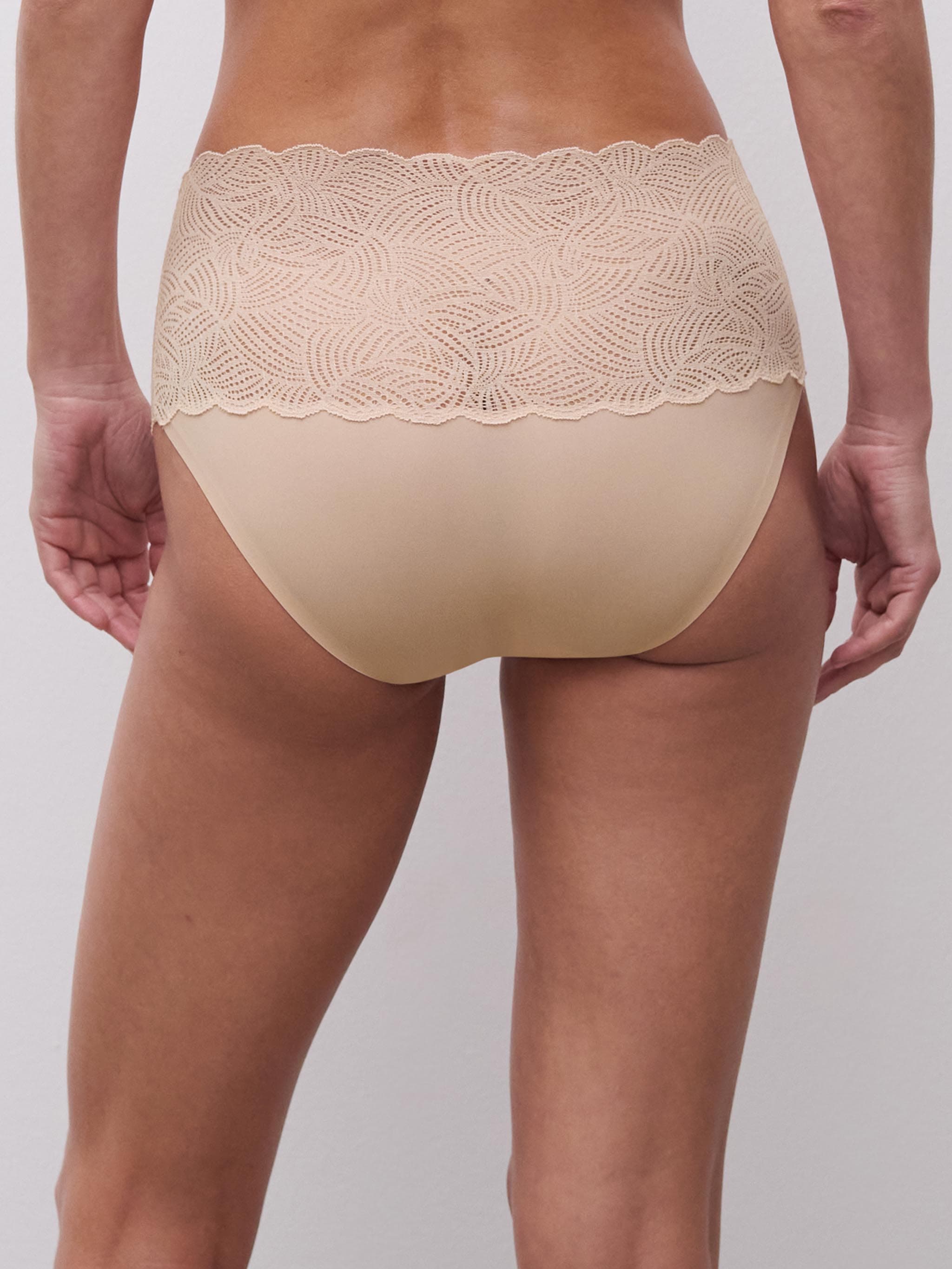 Culotte taille haute dentelle - Beige doré