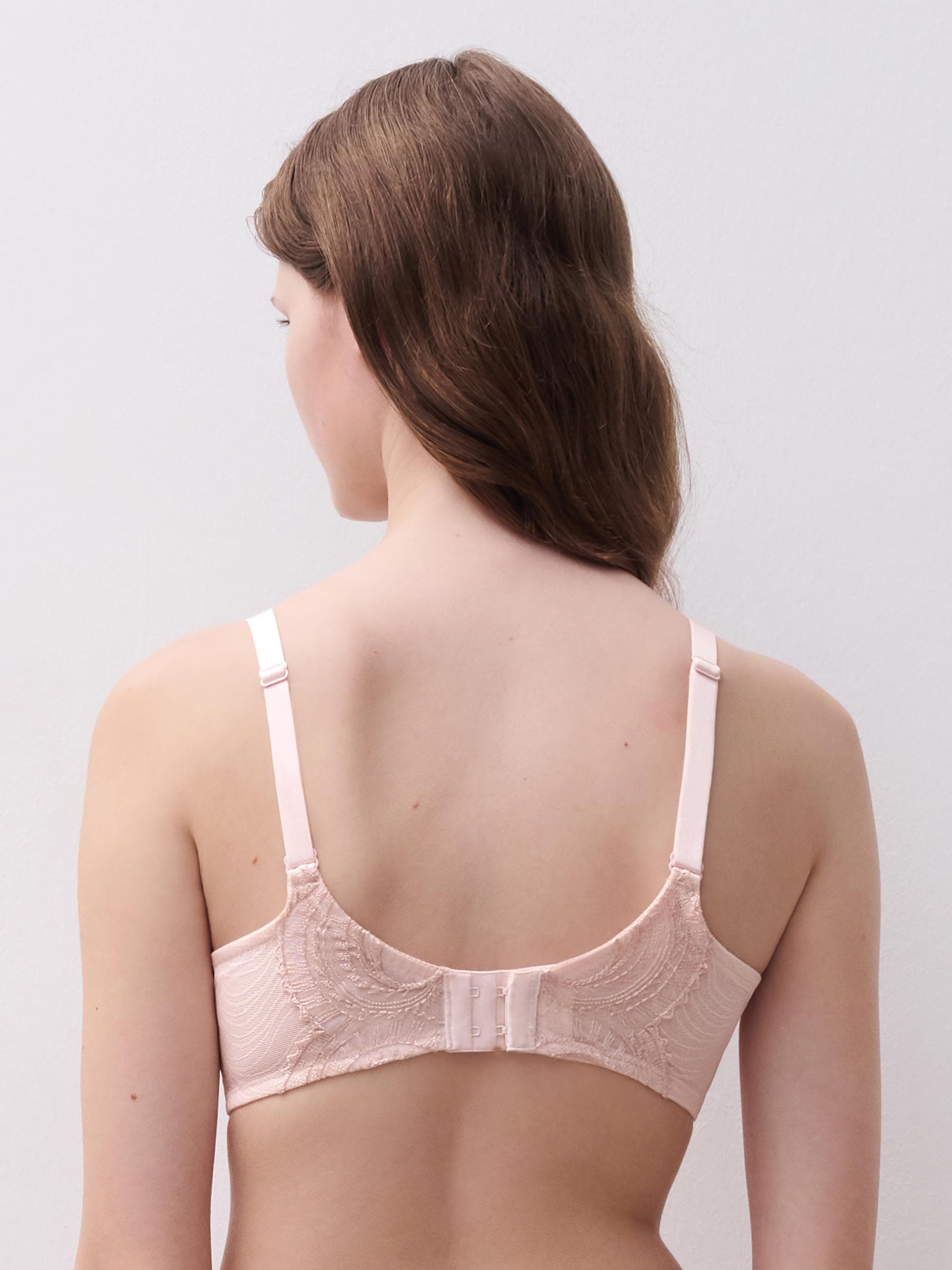 Soutien-gorge coques plongeant - Rose taffetas