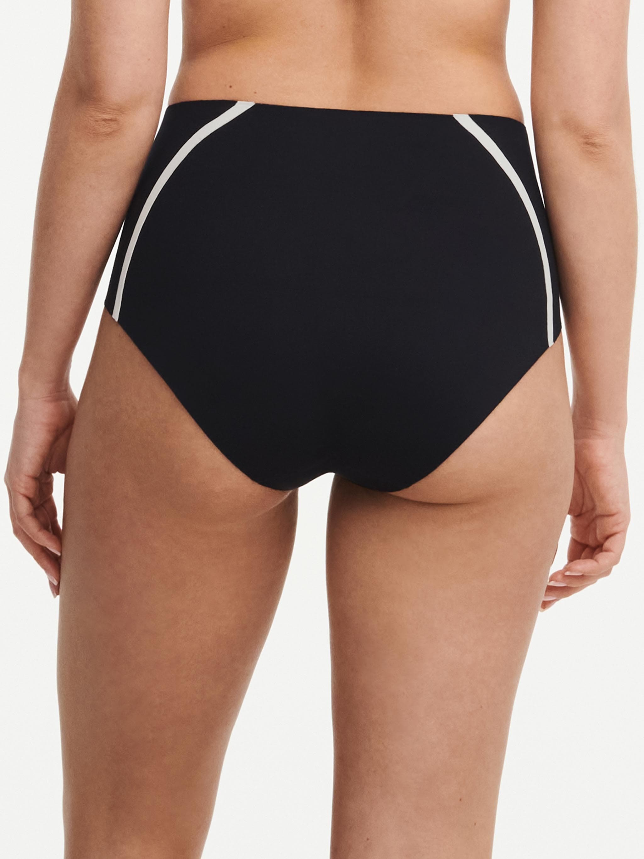 Culotte taille haute lissante - Noir / Blanc