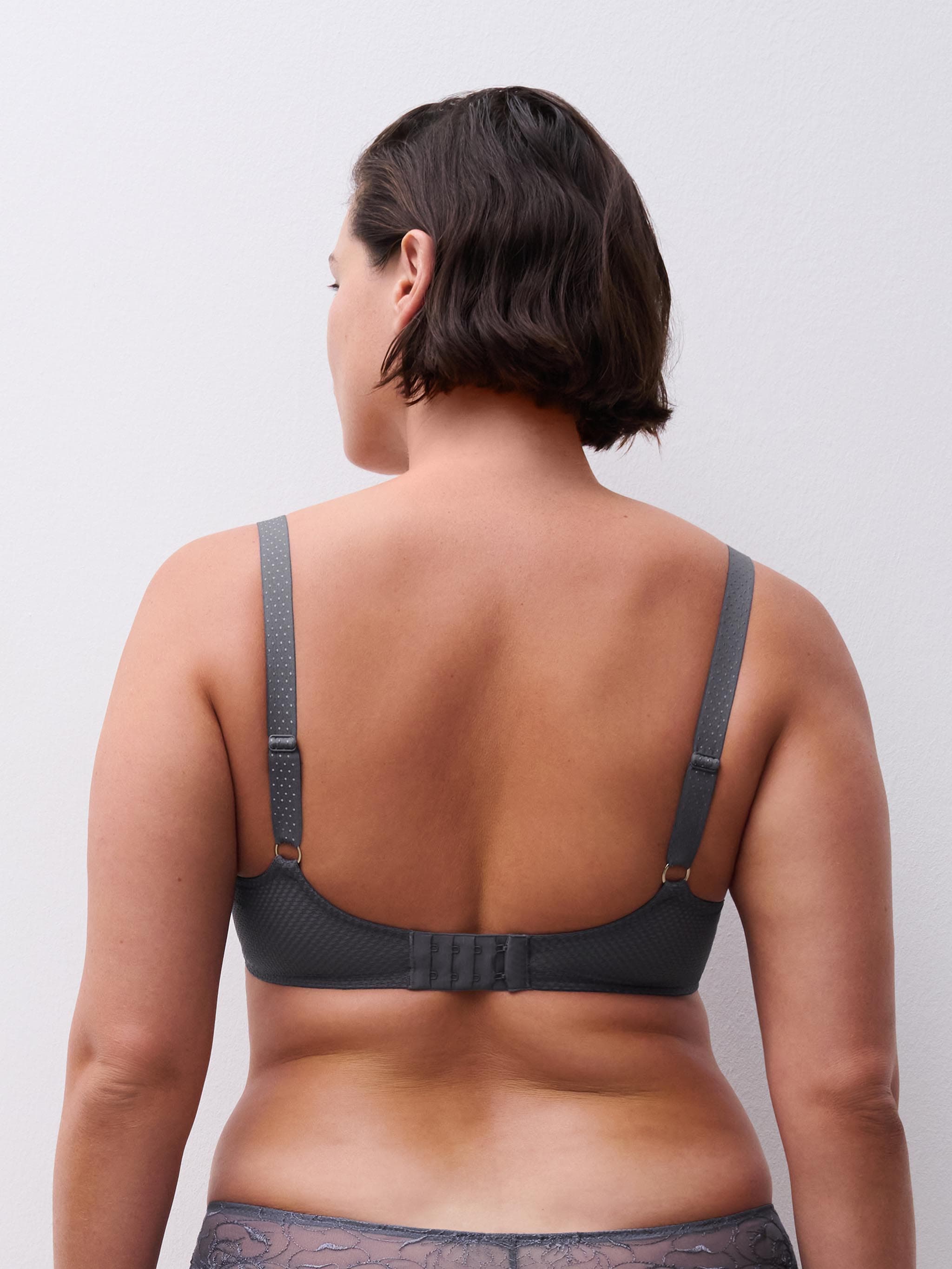 Soutien-gorge coques plongeant - Fancy grey