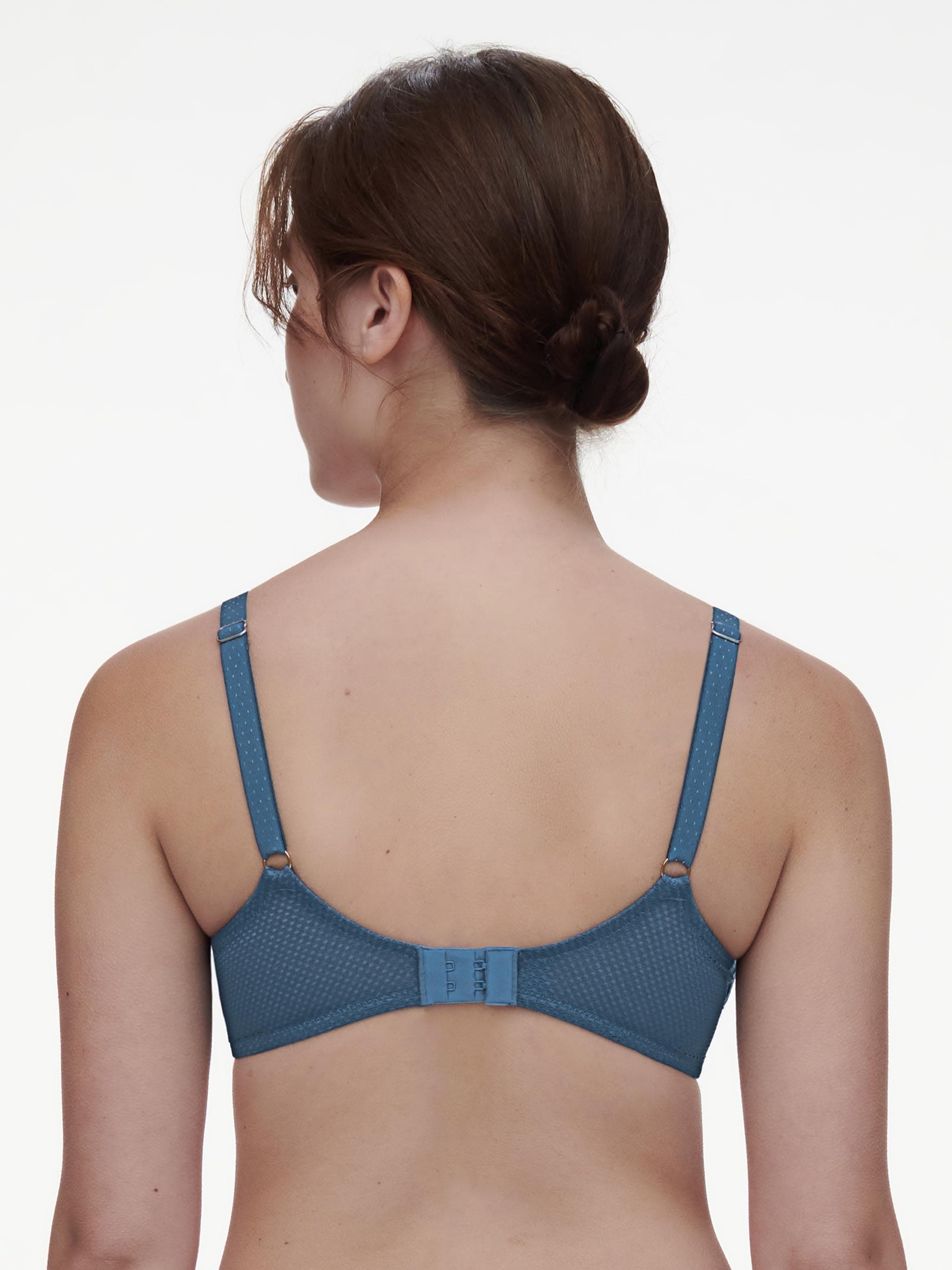 Soutien-gorge coques plongeant - Bleu jeans denim