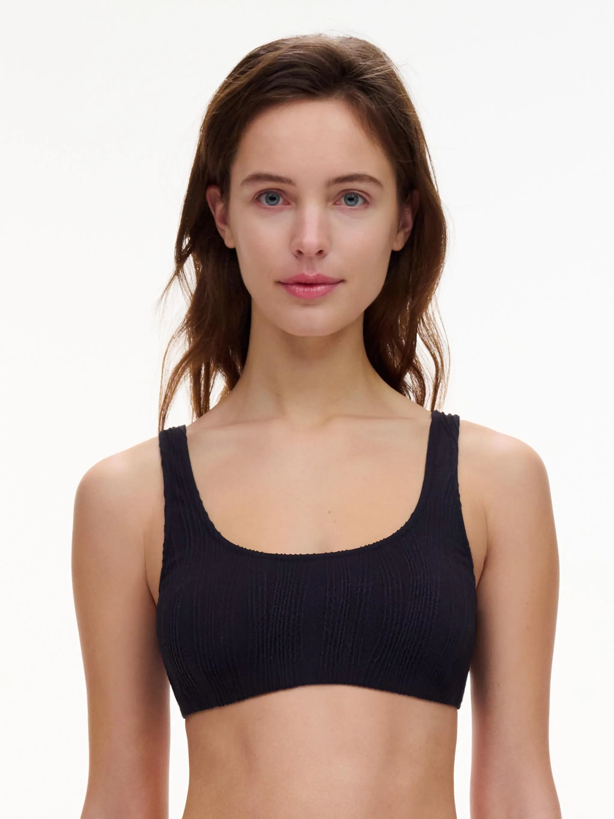 Haut de maillot de bain sans armature coques amovibles - Noir