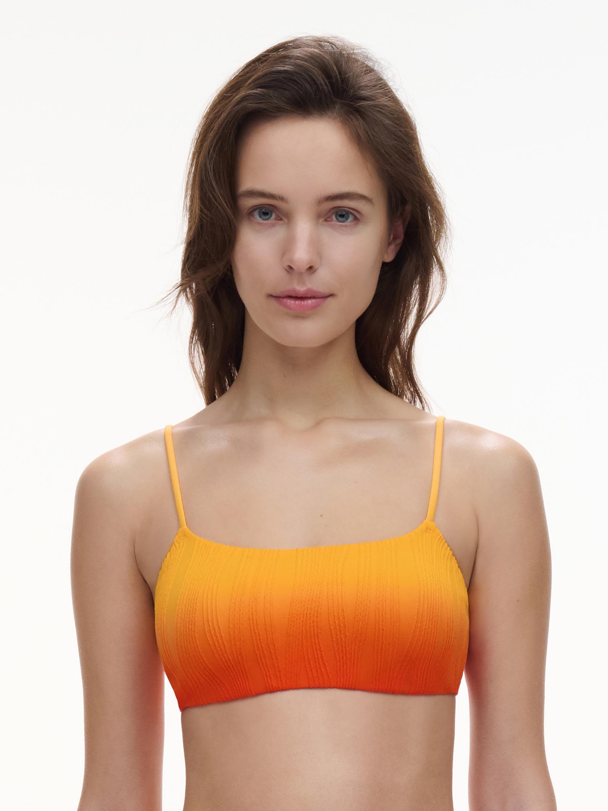 Haut de maillot de bain sans armature coques amovibles - Orange tie & dye