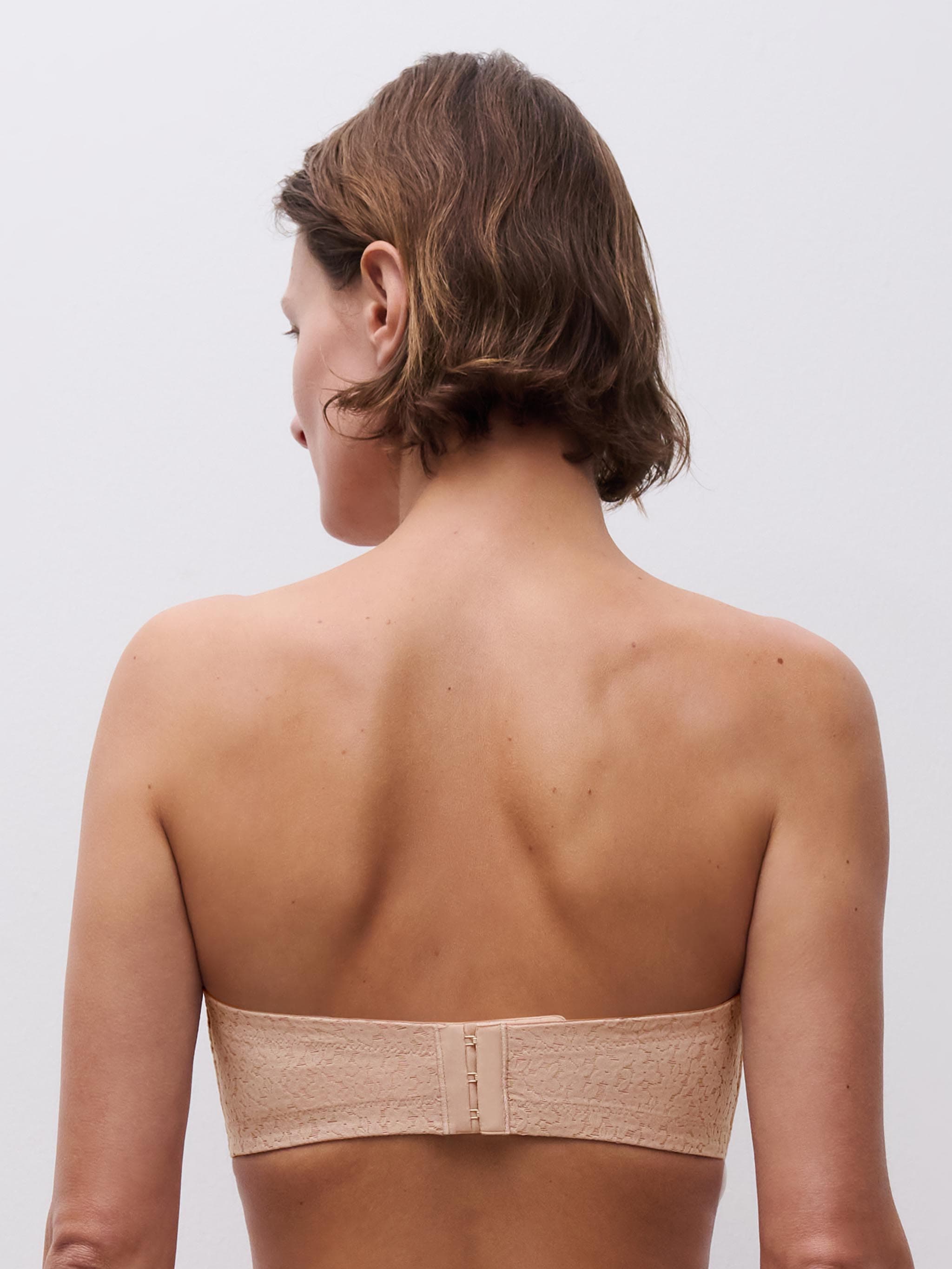 Soutien-gorge bandeau coques bretelles amovibles - Beige doré