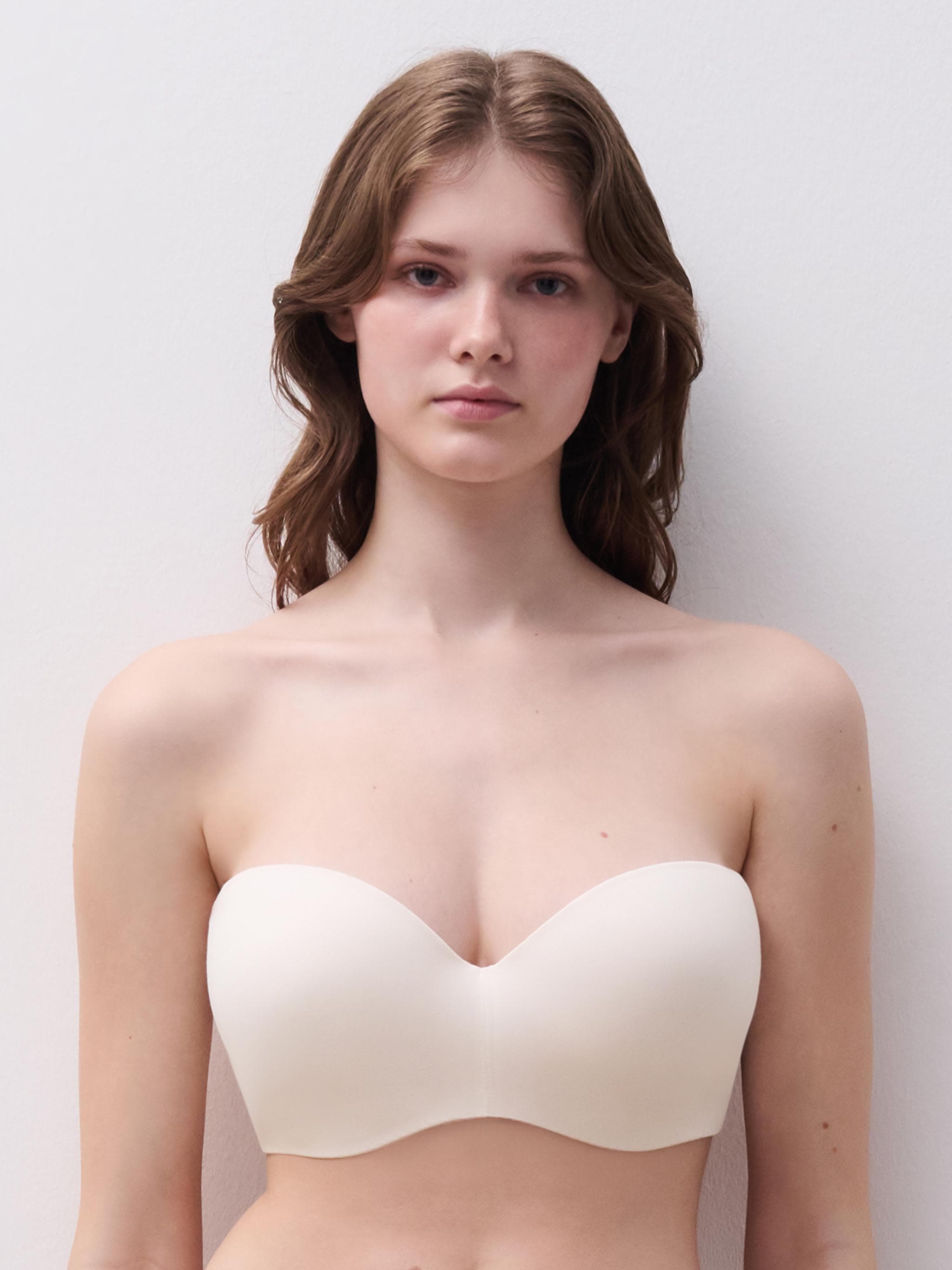 Soutien-gorge bandeau coques bretelles amovibles - Talc