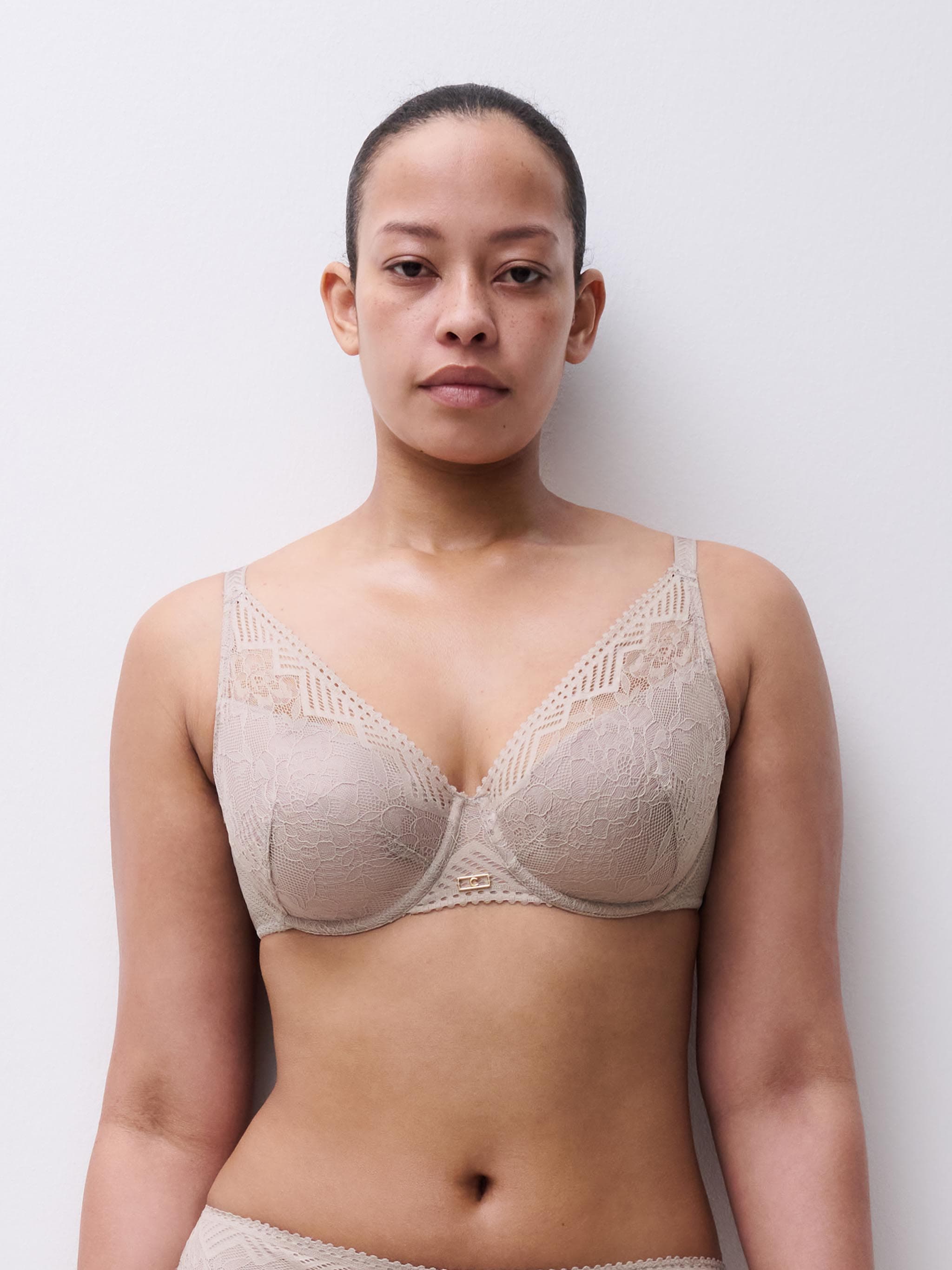 Soutien-gorge spacer plongeant - Gris minéral