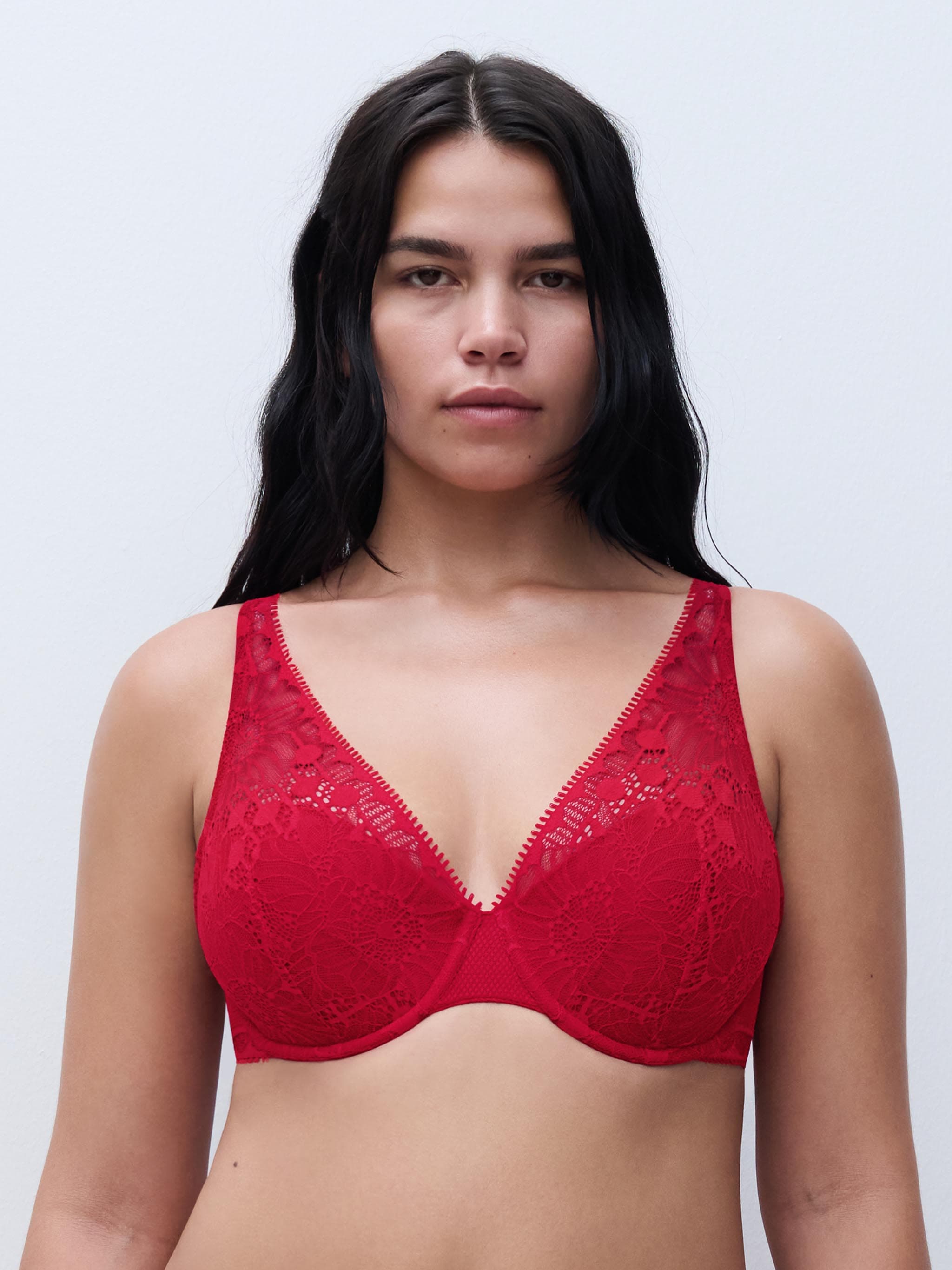 Soutien-gorge spacer plongeant - Coquelicot