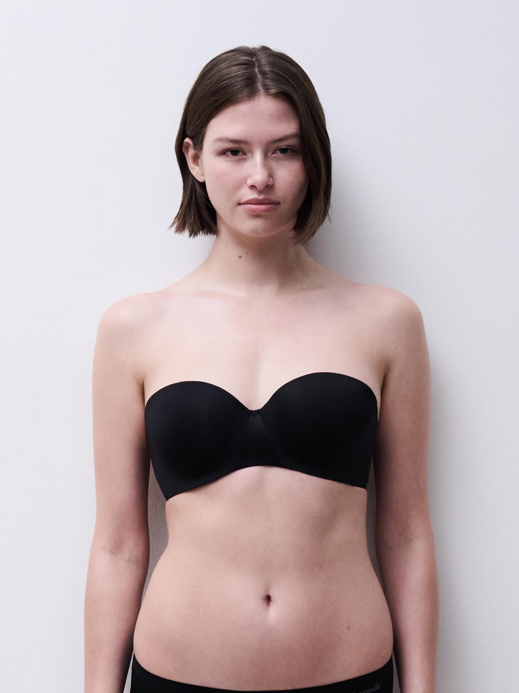 Soutien-gorge bandeau coques bretelles amovibles - Noir