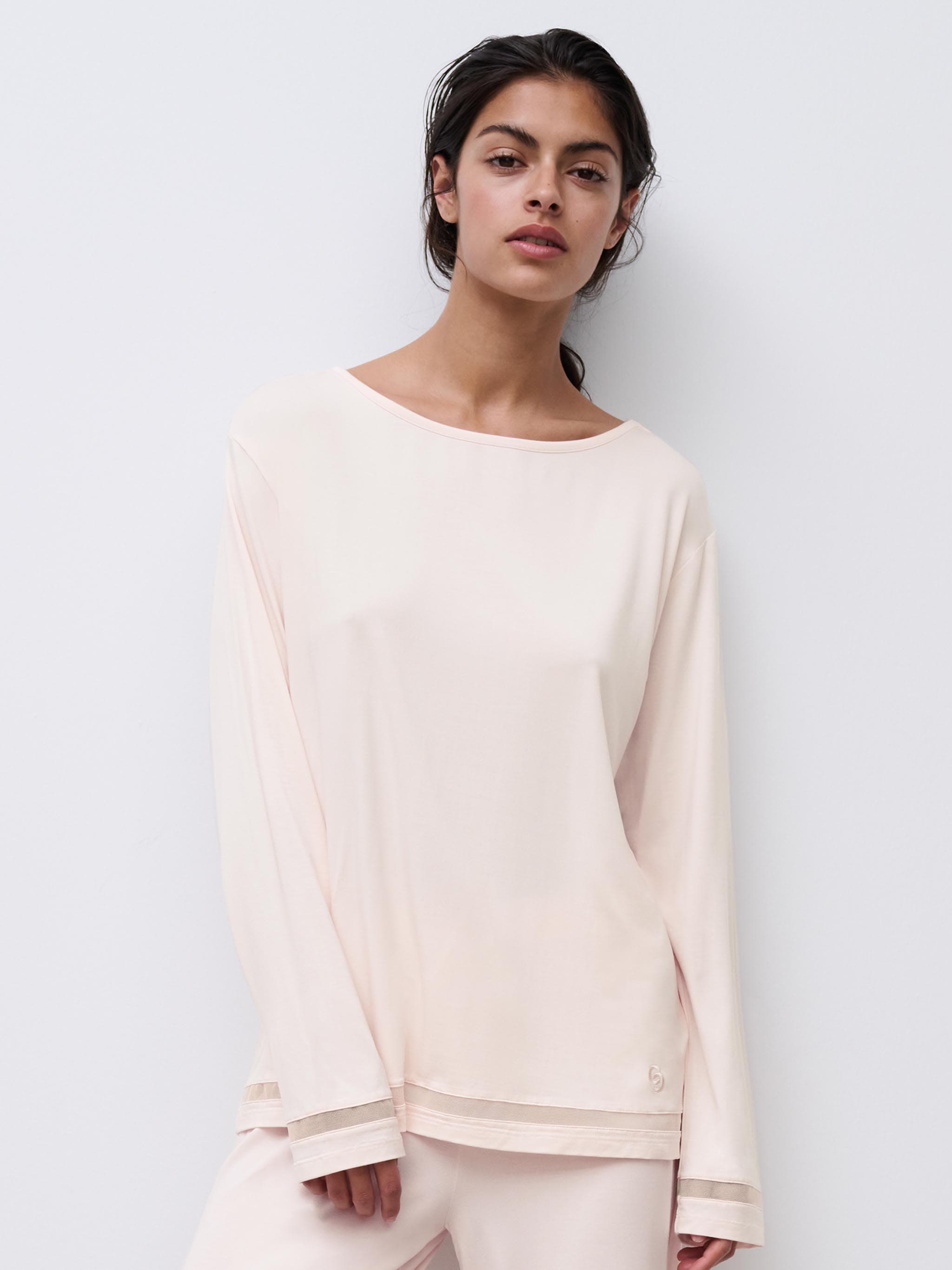 T-shirt manches longues - Rose perle
