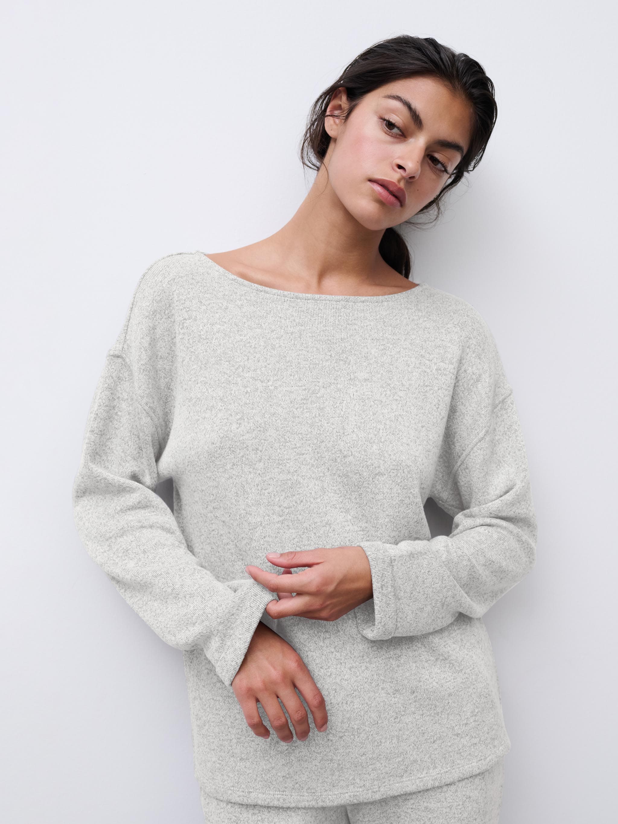 T-shirt manches longues - Gris chiné