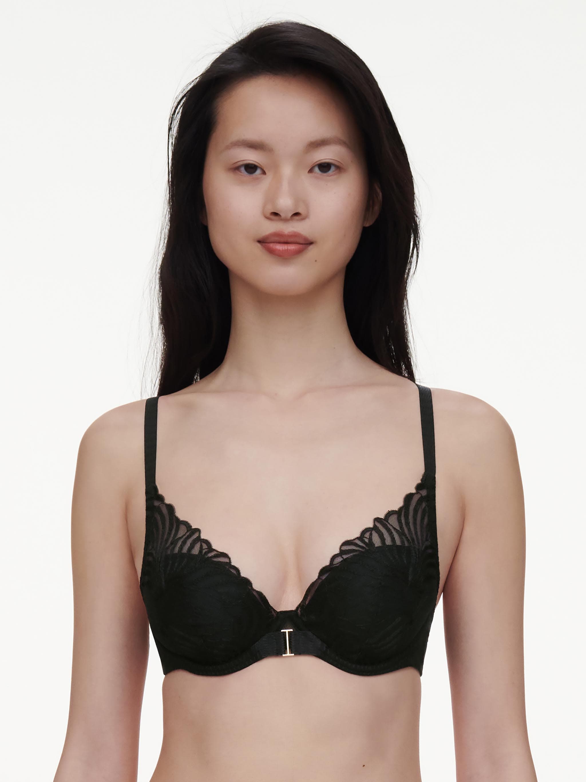Soutien-gorge coques plongeant - Noir