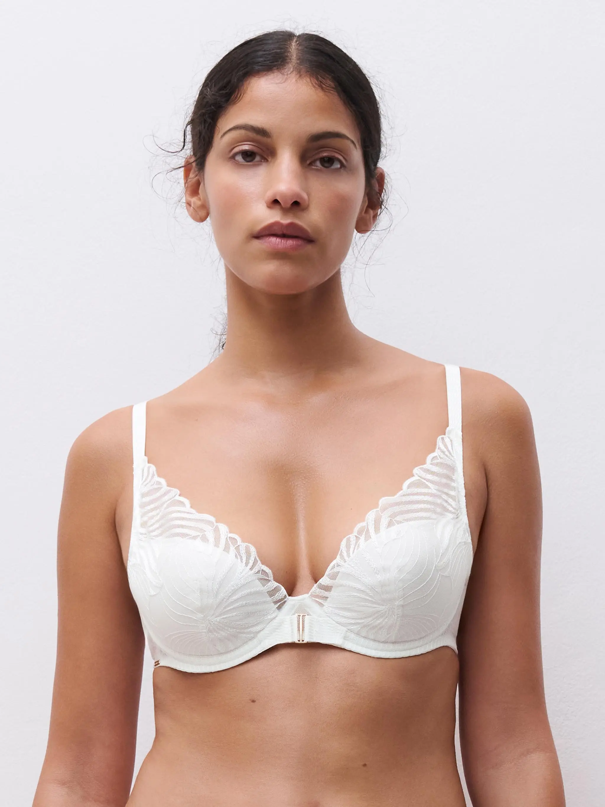 Soutien-gorge coques plongeant - Milk
