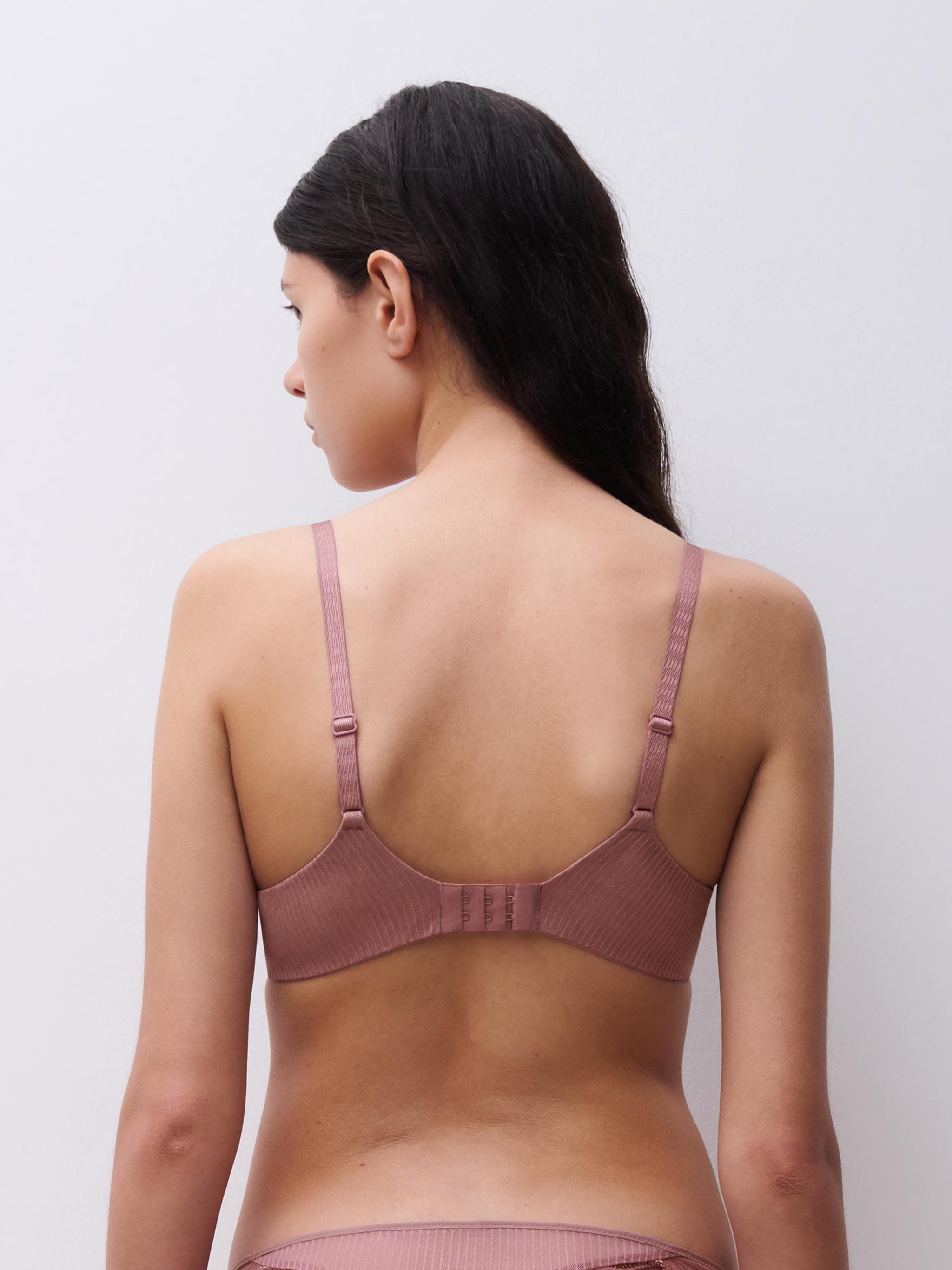 Soutien-gorge coques plongeant - Rose des bois