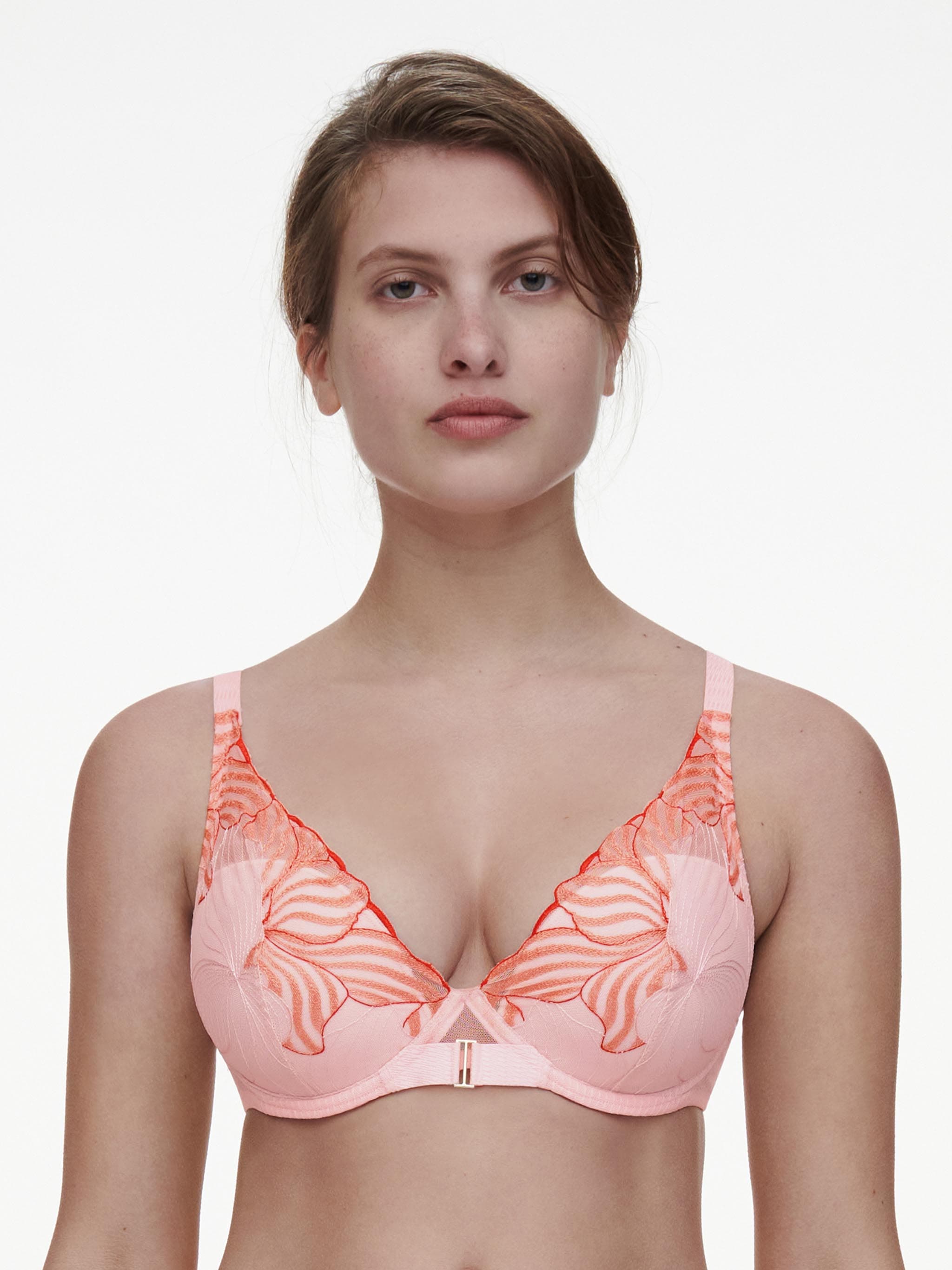 Soutien-gorge coques plongeant - Rose nymphea / Corail
