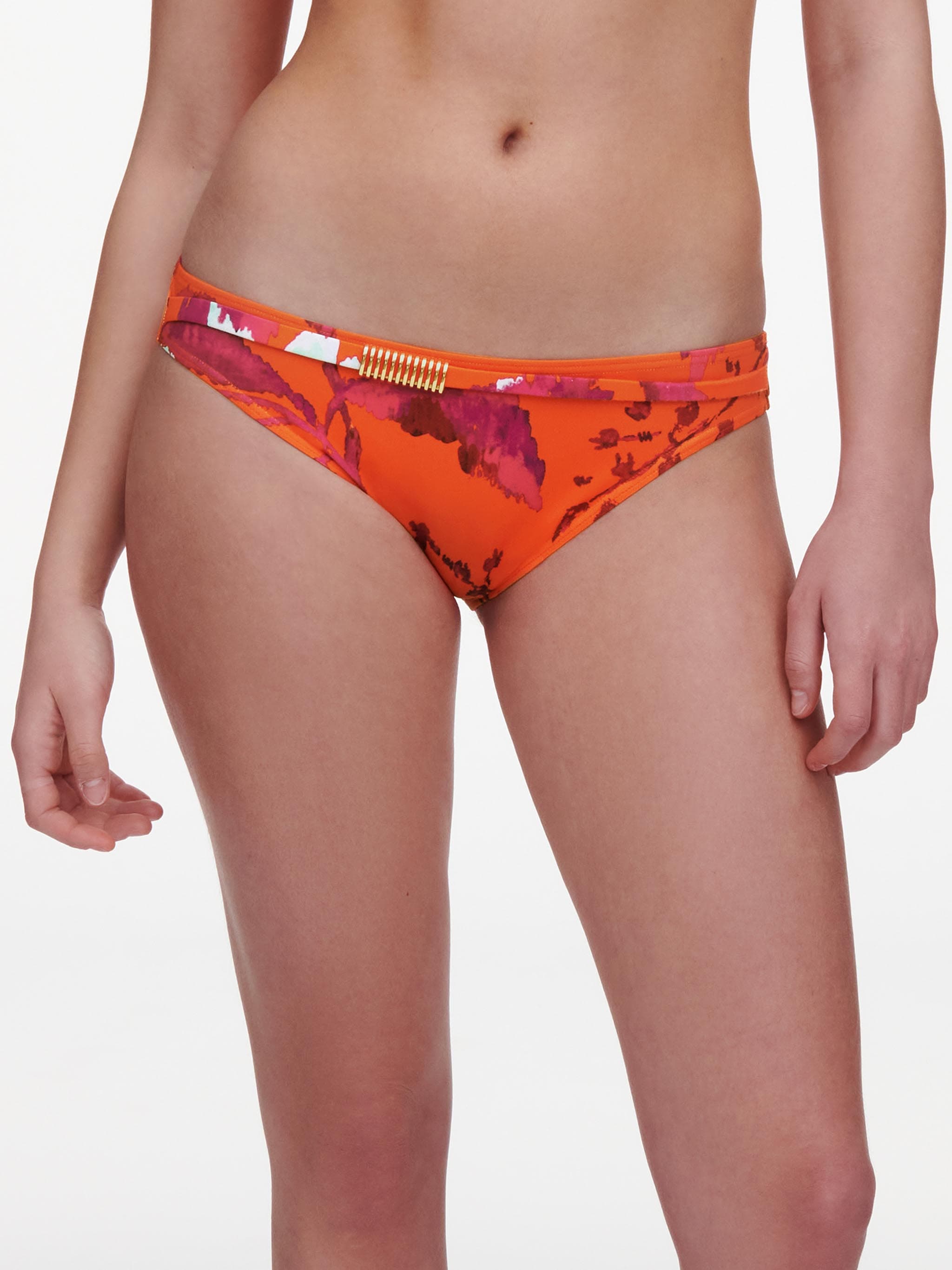 Bas de maillot de bain slip - Painted flowers