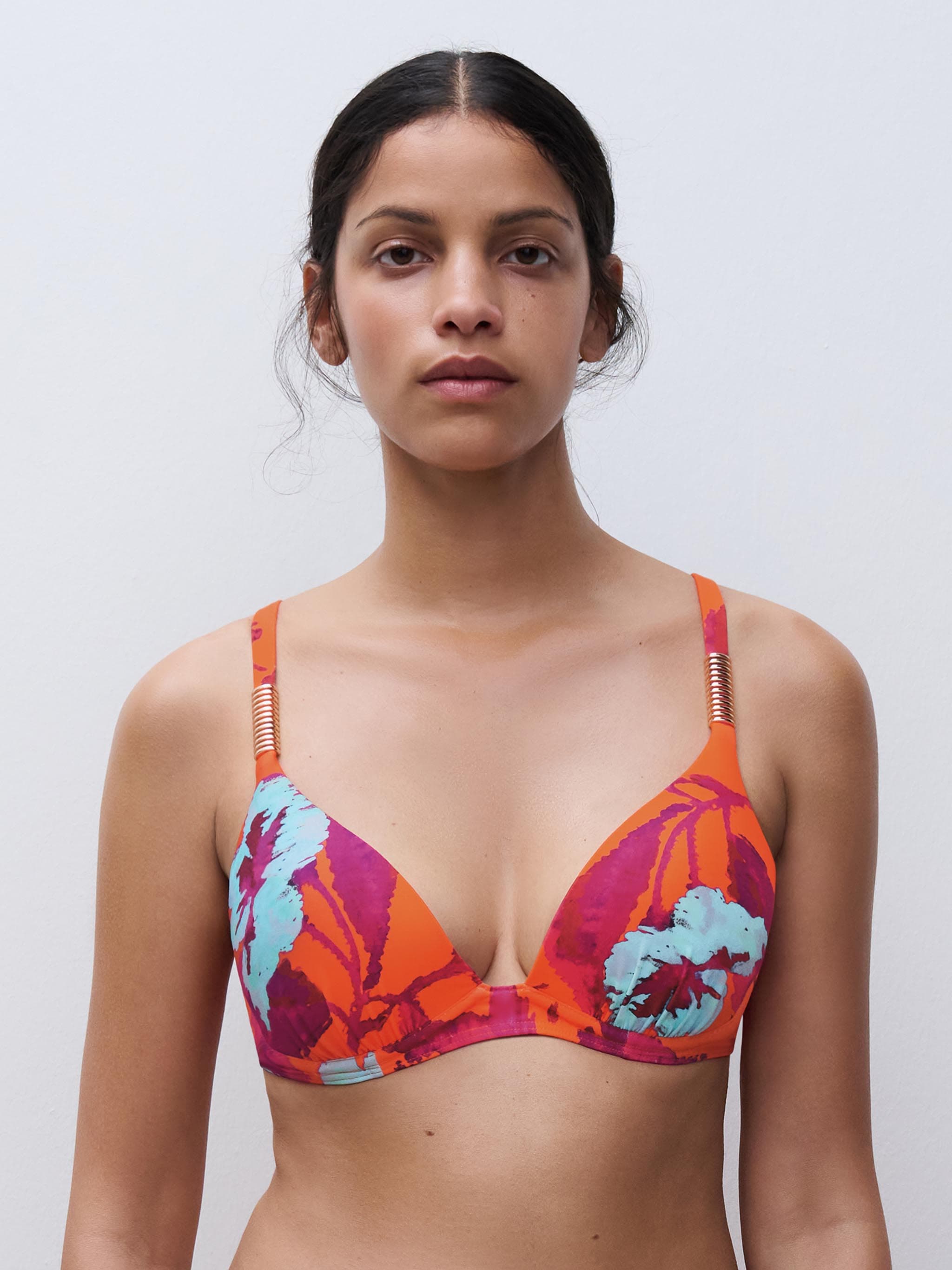 Haut de maillot de bain push-up bretelles multipositions - Painted flowers