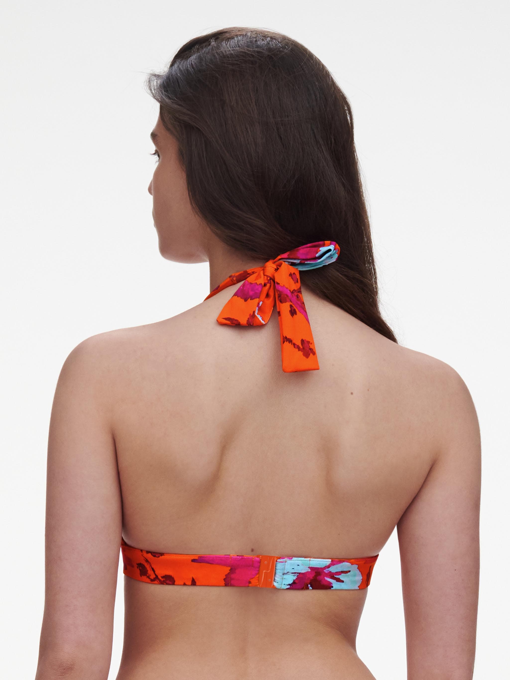 Haut de maillot de bain sans armature triangle coques spacer amovibles - Painted flowers