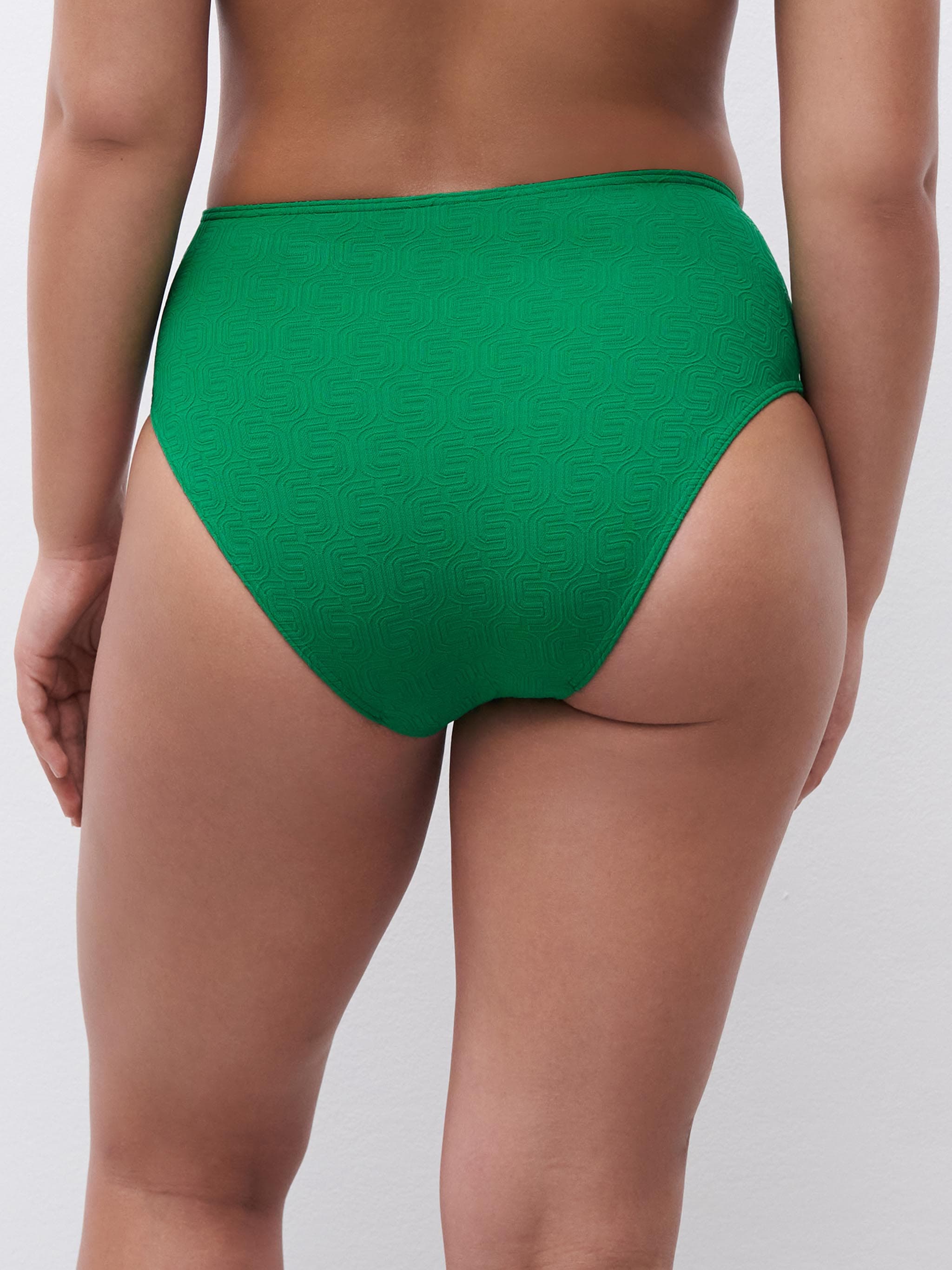 Bas de maillot de bain culotte taille haute - Vert emeraude