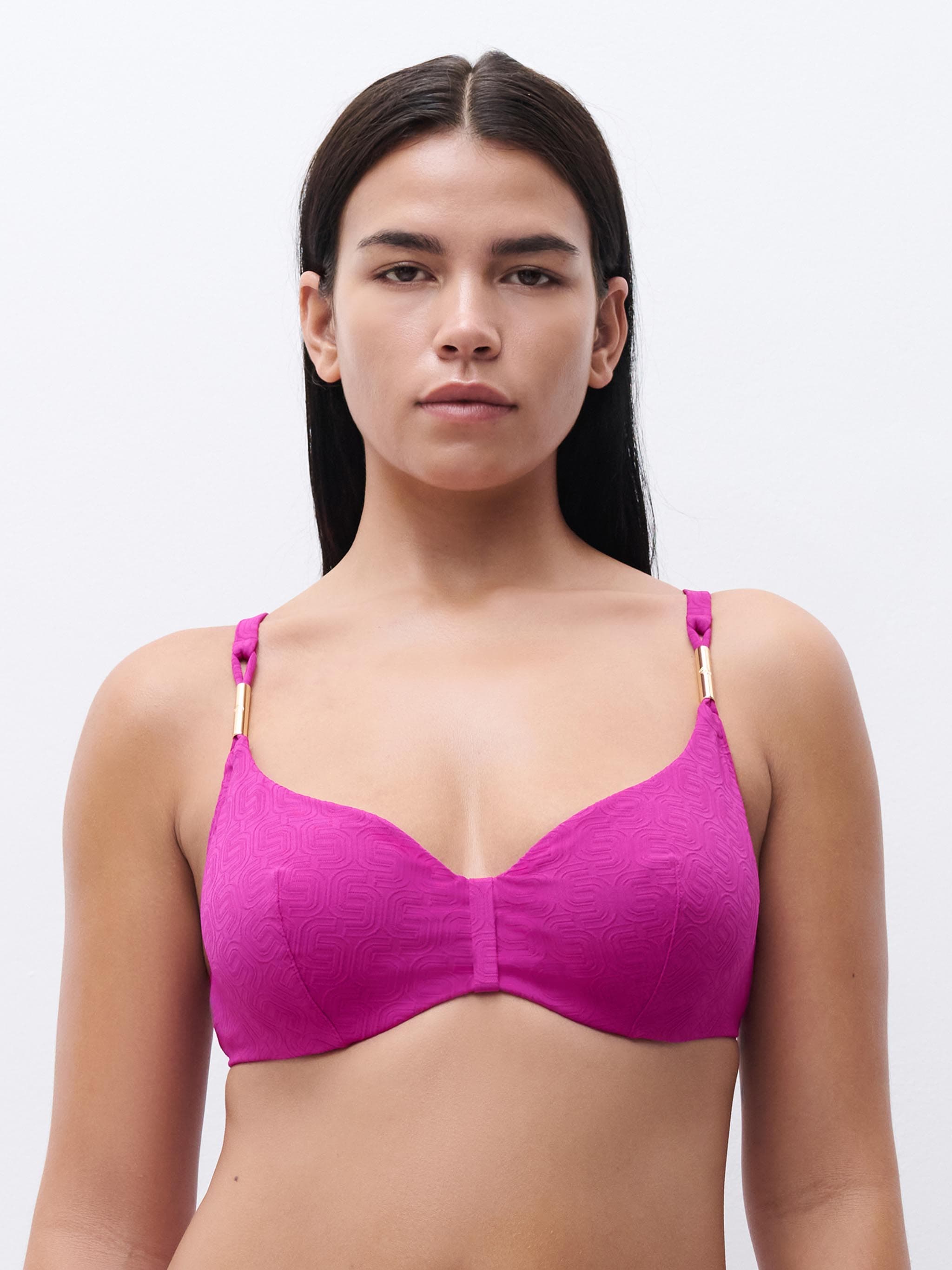 Haut de maillot de bain armatures emboîtant - Fuchsia tyrien