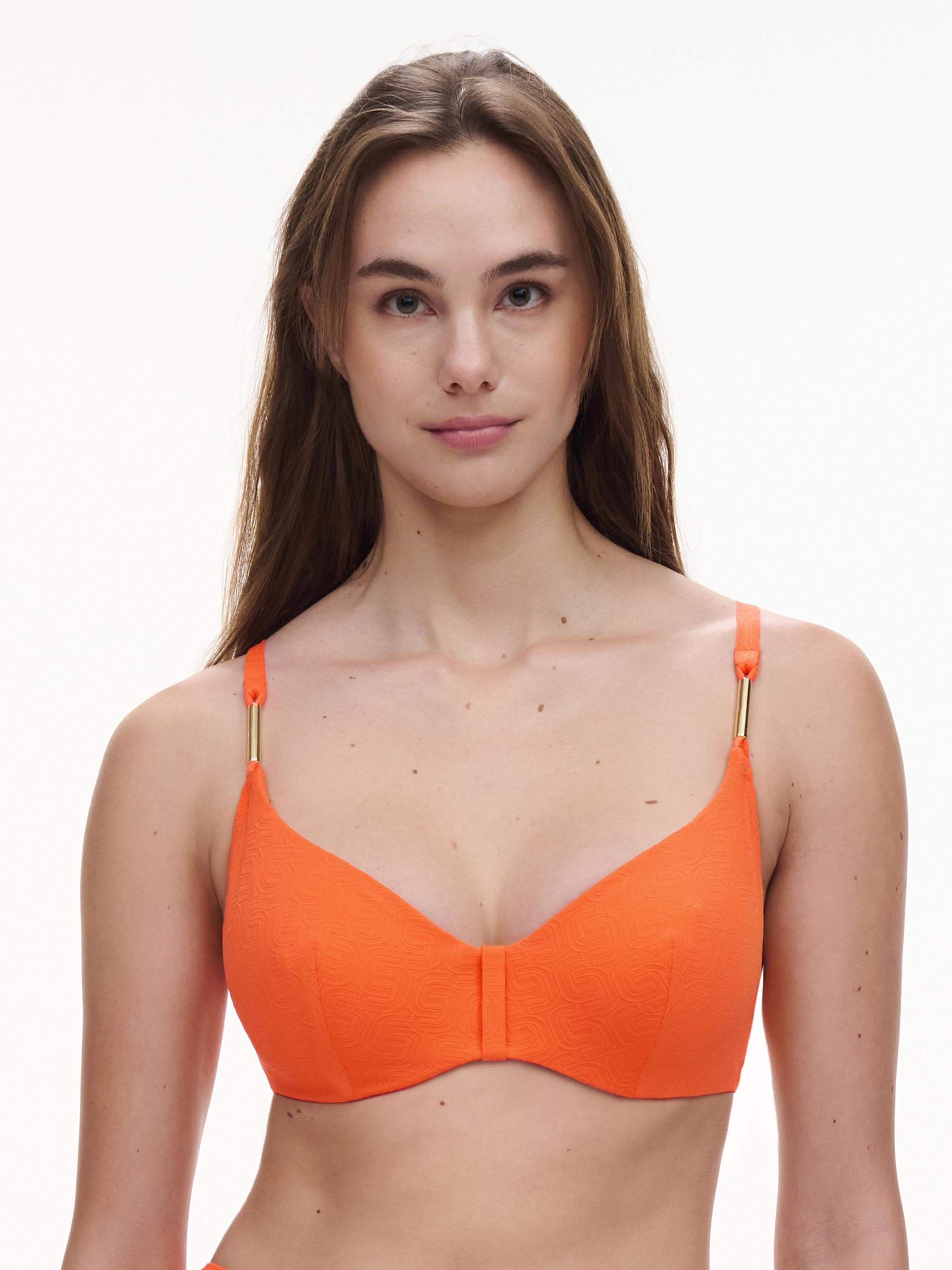 Haut de maillot de bain armatures emboîtant - Savane orange