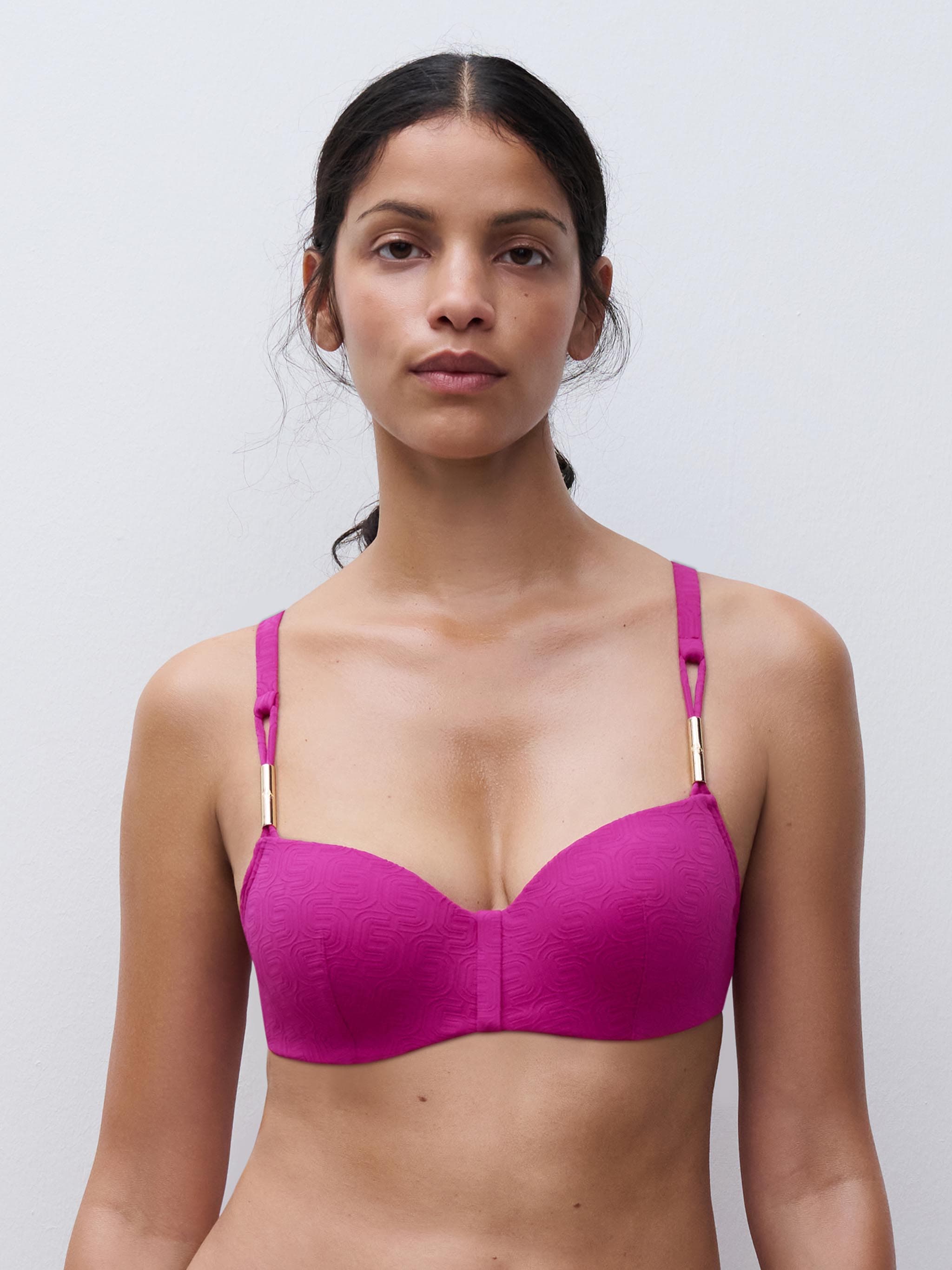 Haut de maillot de bain corbeille mémoire de forme - Fuchsia tyrien